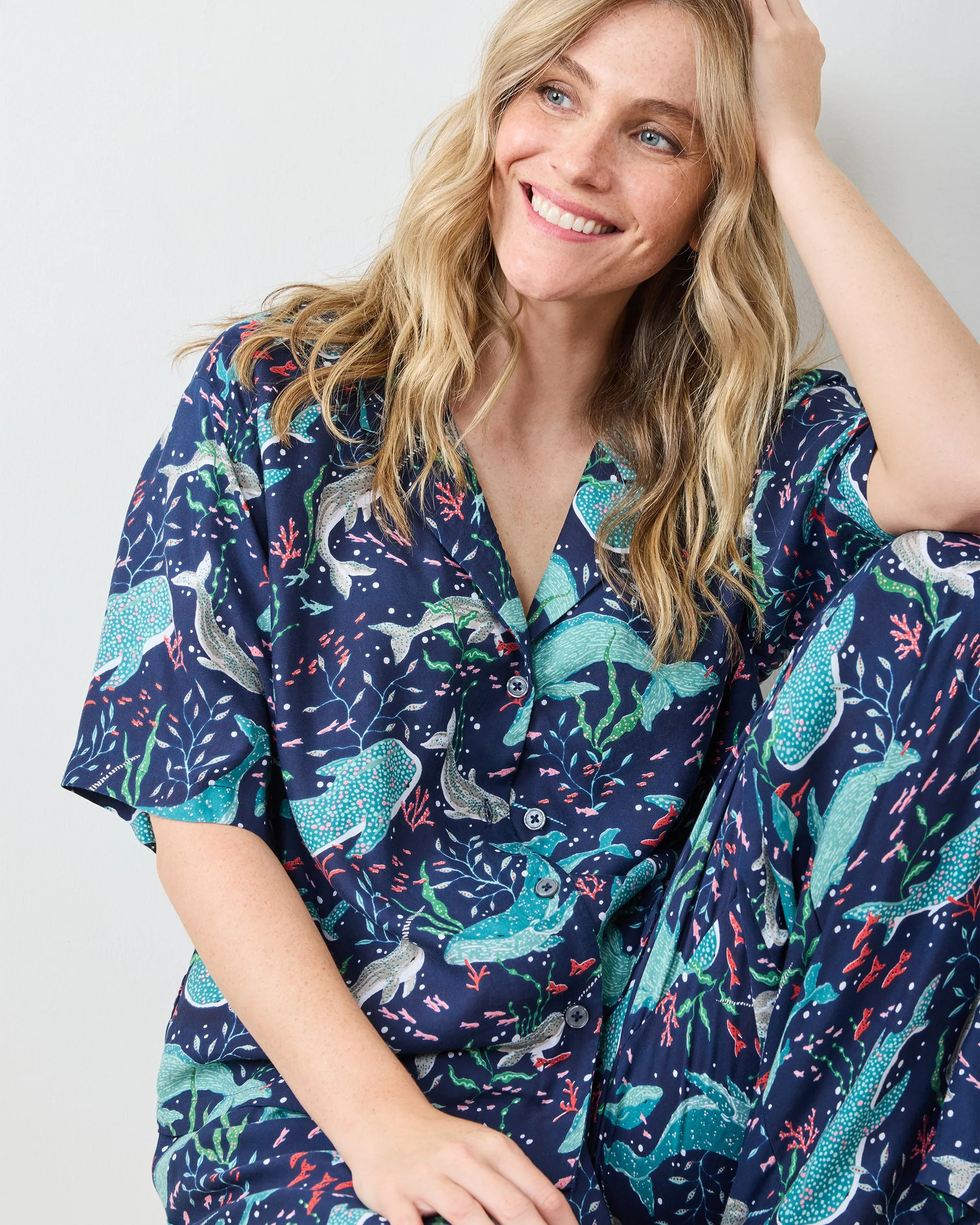 Arctic Sea Life - Tall Eco Satin Wildest Dreams Set - Blue Chill sold by Printfresh