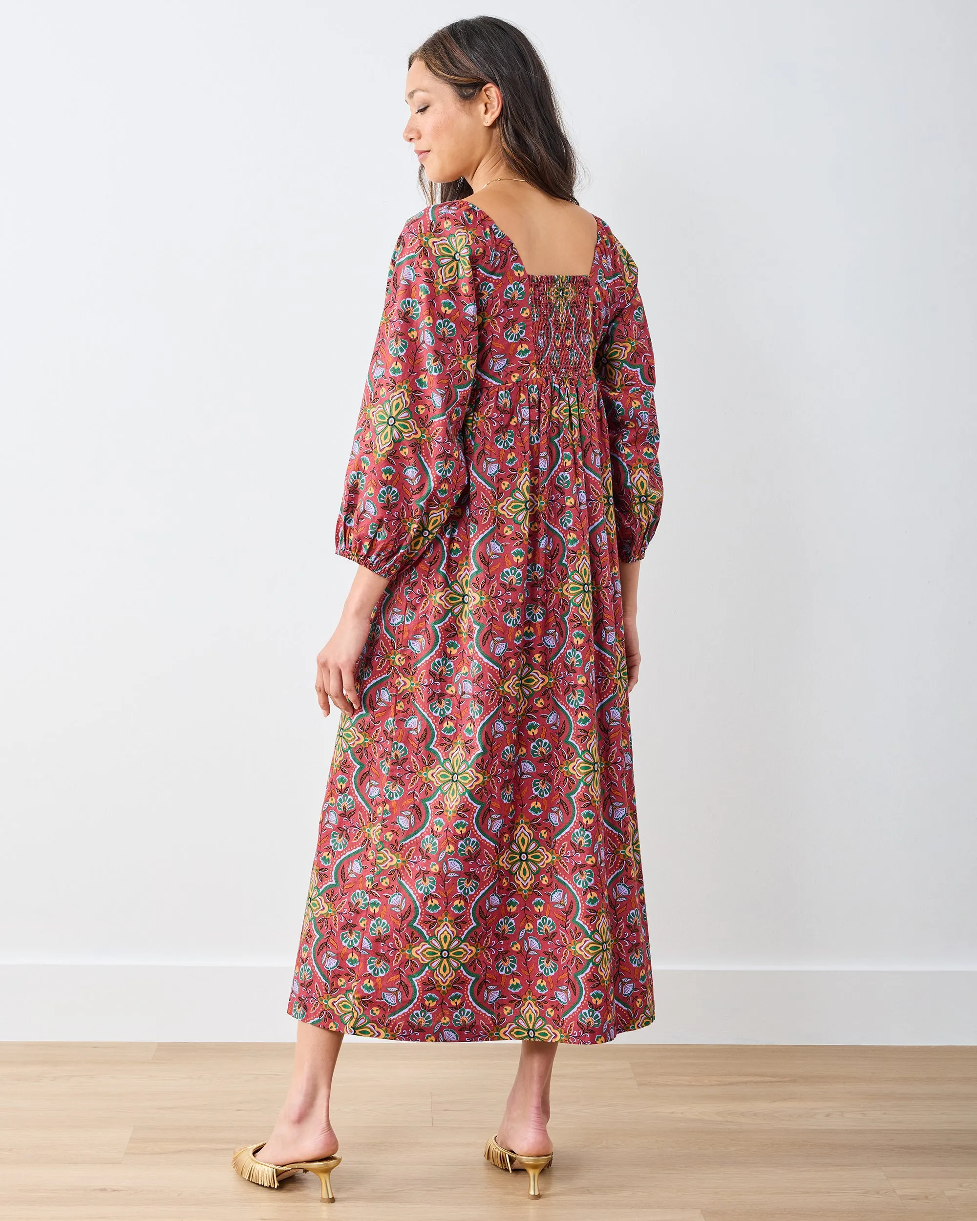 Festive Tapestry - Sloane Dress - Burgundy sold by Printfresh product image thumbnail 4