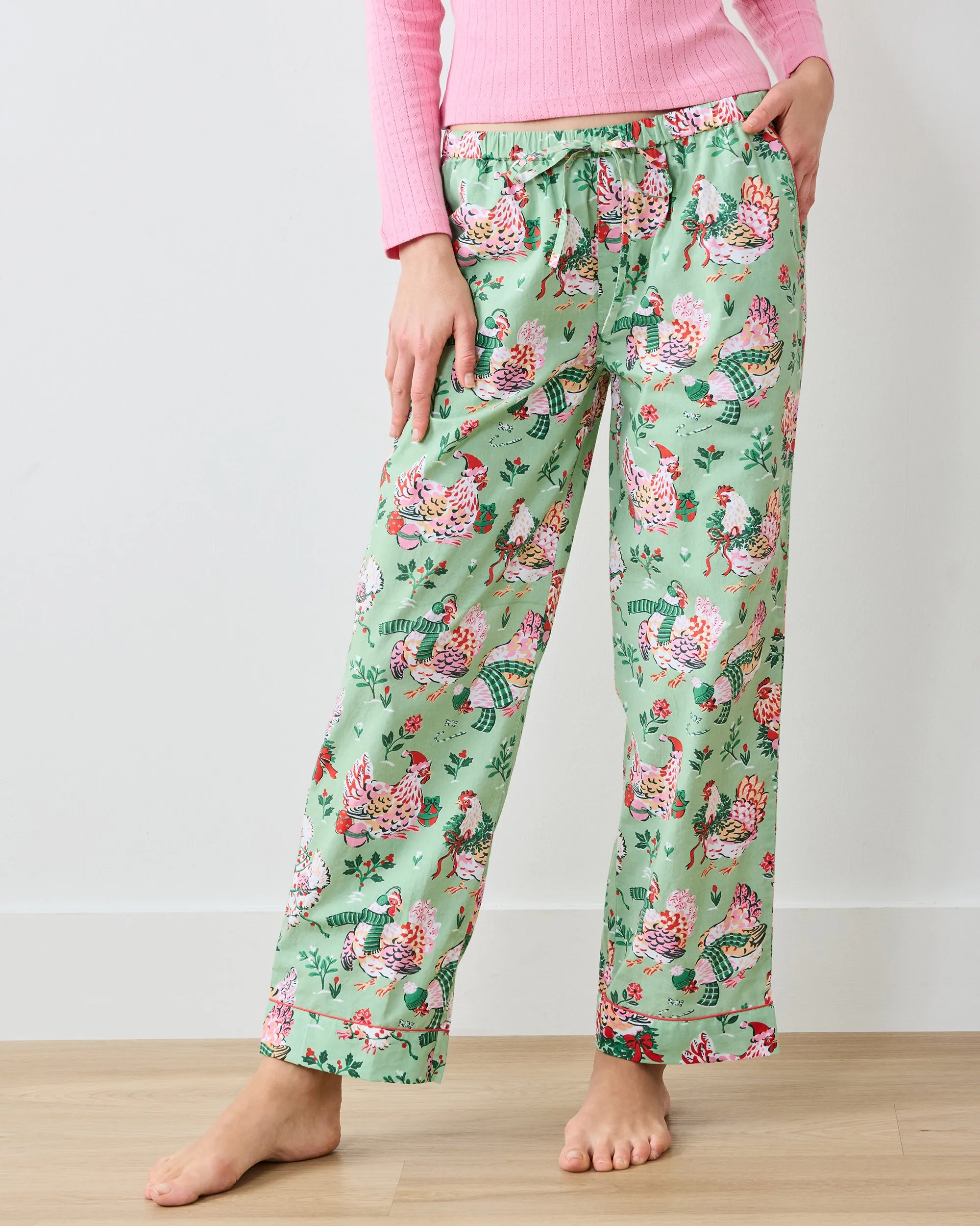Holiday Hens - Petite PJ Pants - Sage sold by Printfresh product image thumbnail 4