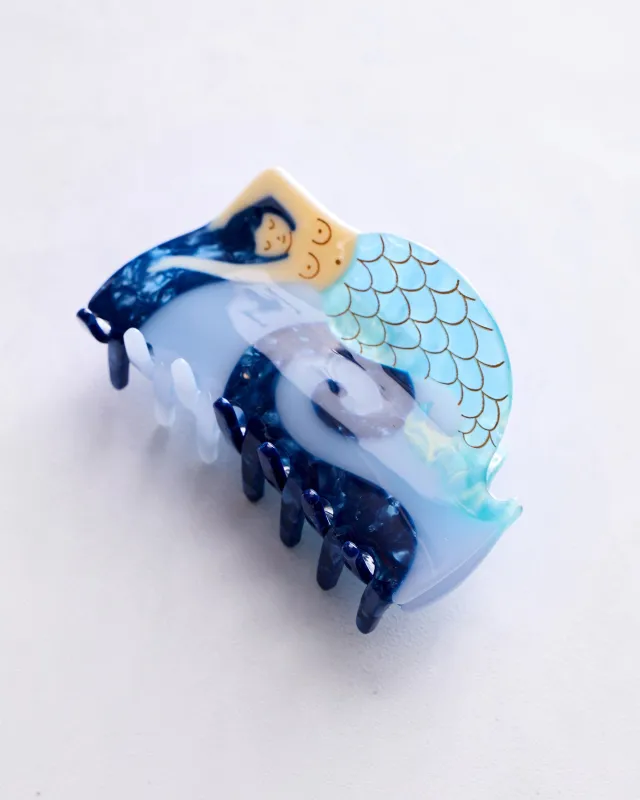 Blue - Mermaid Claw Clip - Lisa Junius sold by Printfresh