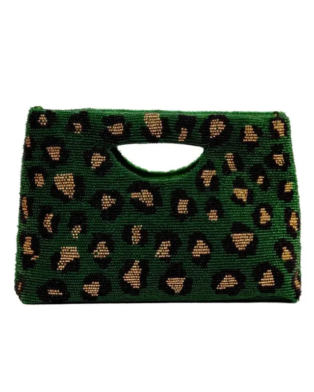 Green - Leopard Print Clutch - Tiana Designs sold by Printfresh