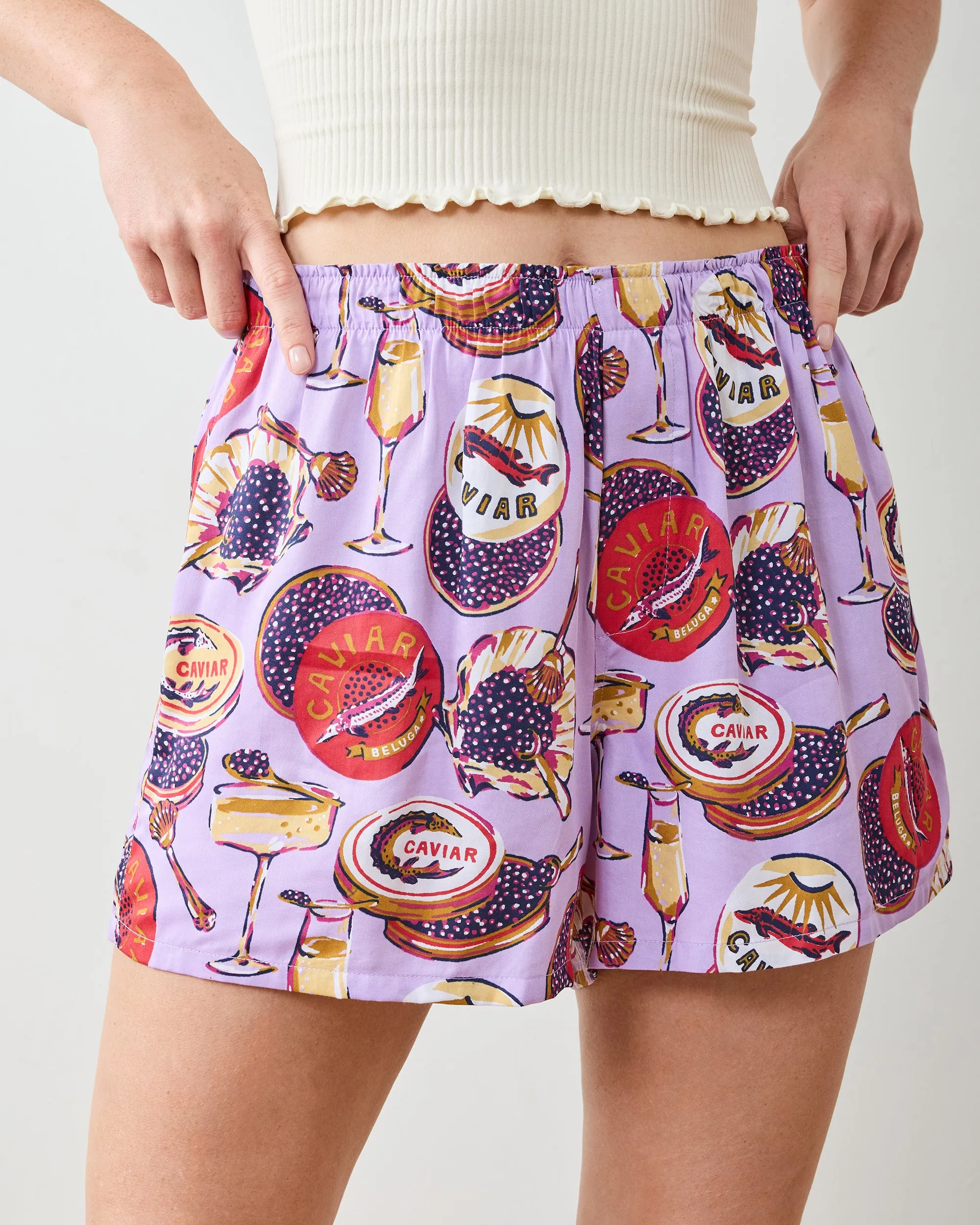 Champagne & Caviar - Eco Satin Boyfriend Boxers & Saturday Tee Bundle - Multi sold by Printfresh product image thumbnail 2