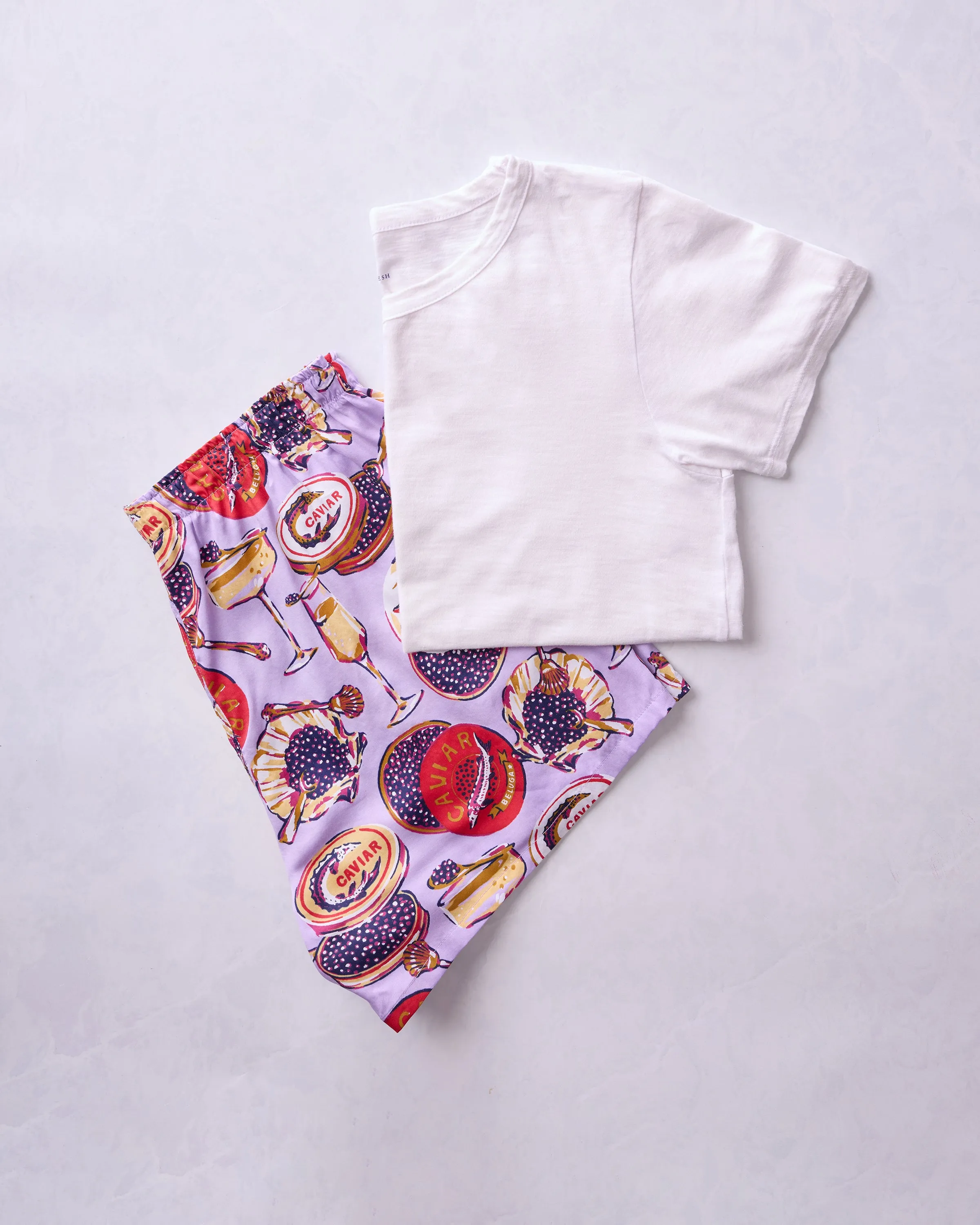 Champagne & Caviar - Eco Satin Boyfriend Boxers & Saturday Tee Bundle - Multi sold by Printfresh