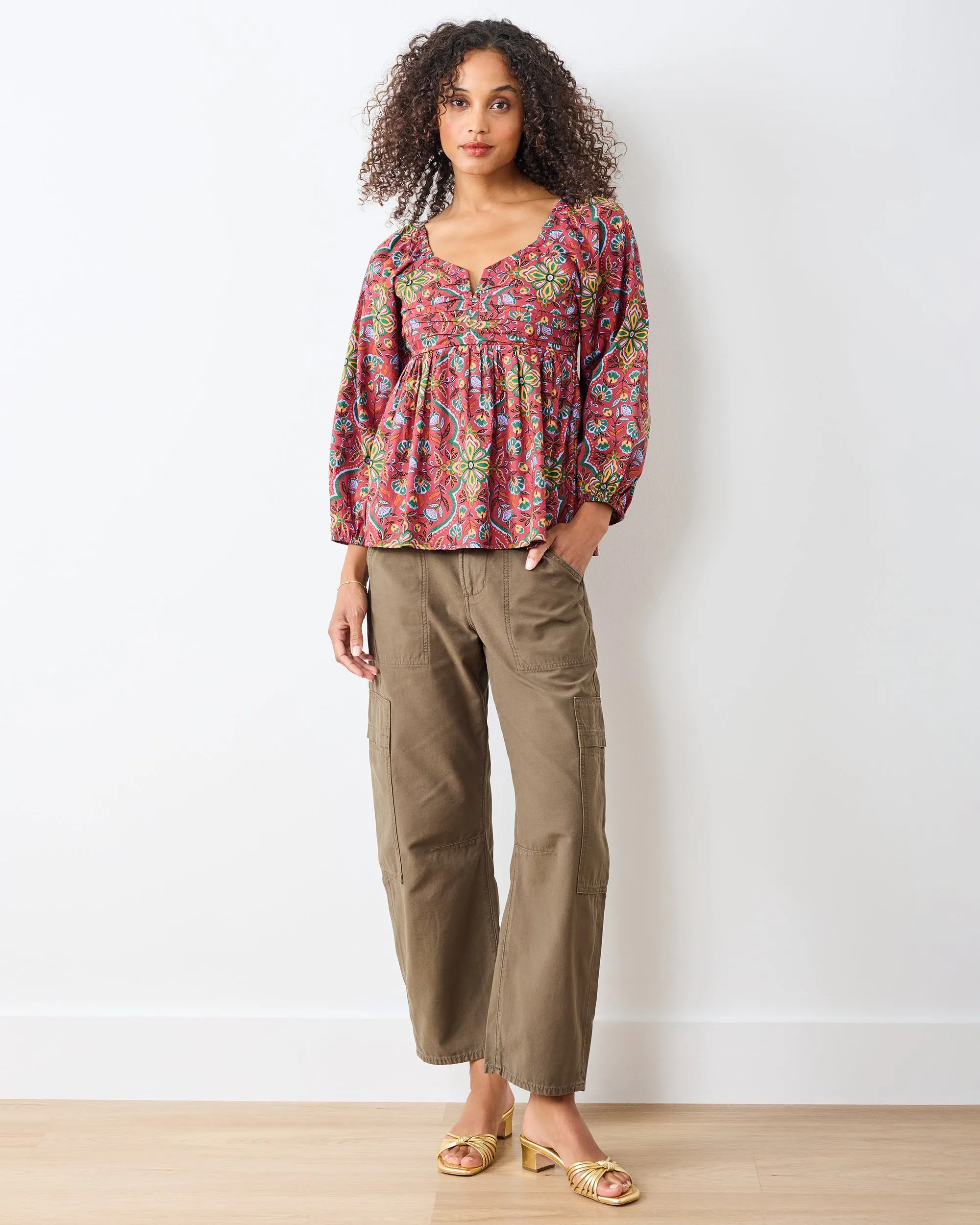 Festive Tapestry - Sloane Blouse - Burgundy sold by Printfresh product image thumbnail 3