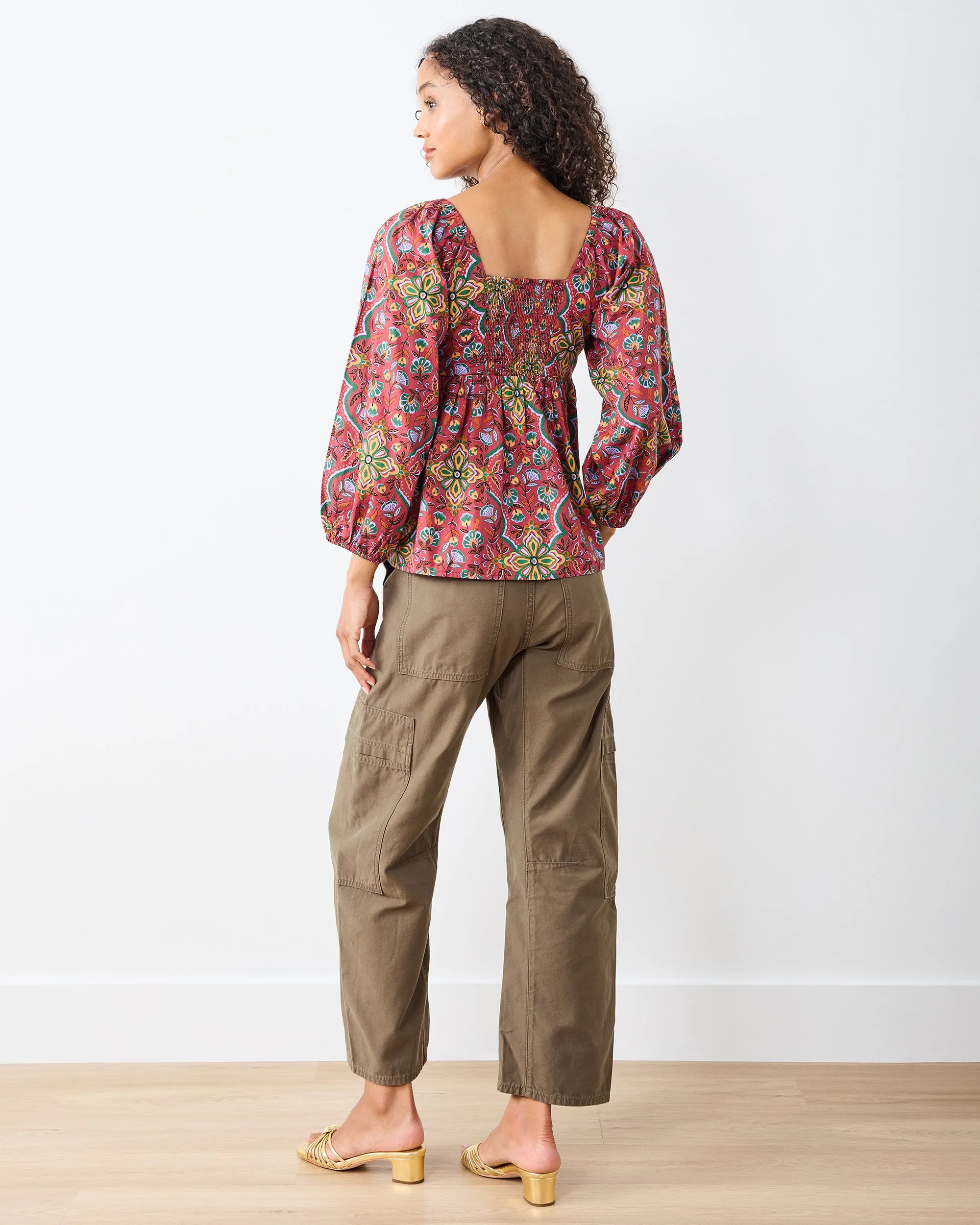 Festive Tapestry - Sloane Blouse - Burgundy sold by Printfresh product image thumbnail 4