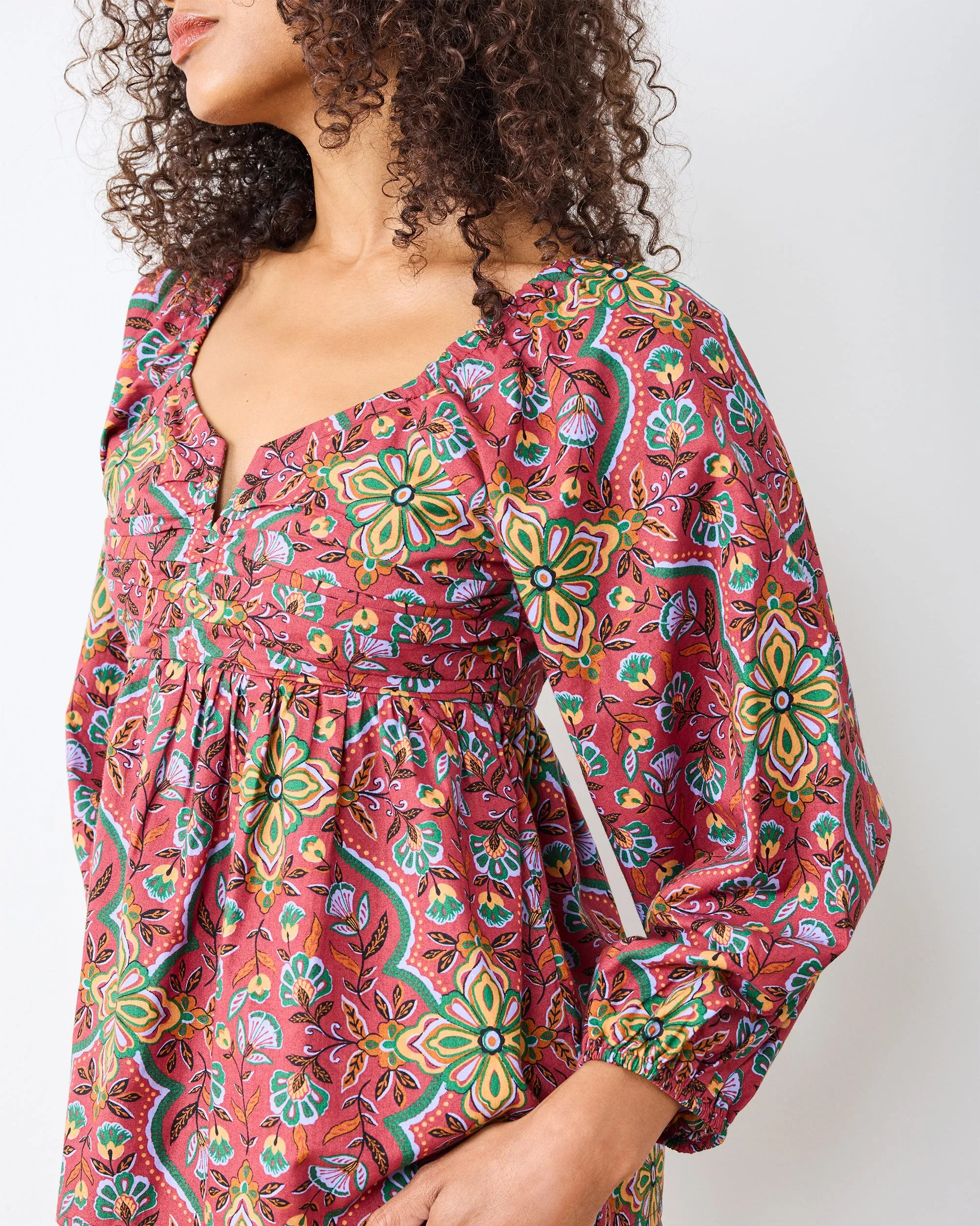 Festive Tapestry - Sloane Blouse - Burgundy sold by Printfresh product image thumbnail 2