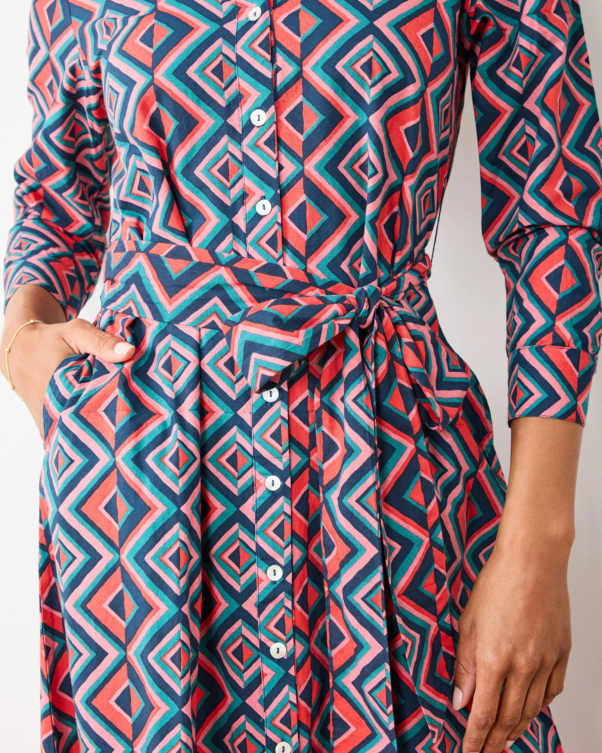 Kaleidoscope Diamond - Monaco Dress - Navy/Red sold by Printfresh product image thumbnail 3