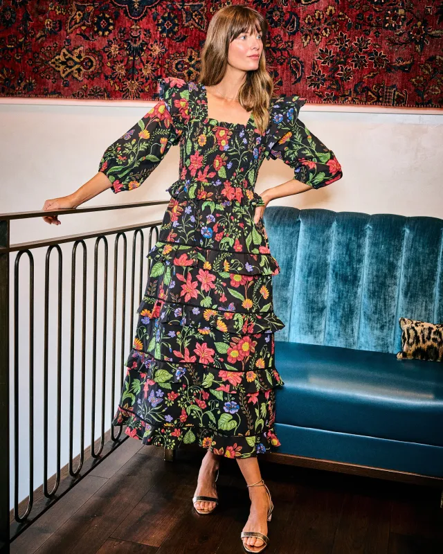 Moonlit Botanical - Isla Dress - Ink sold by Printfresh