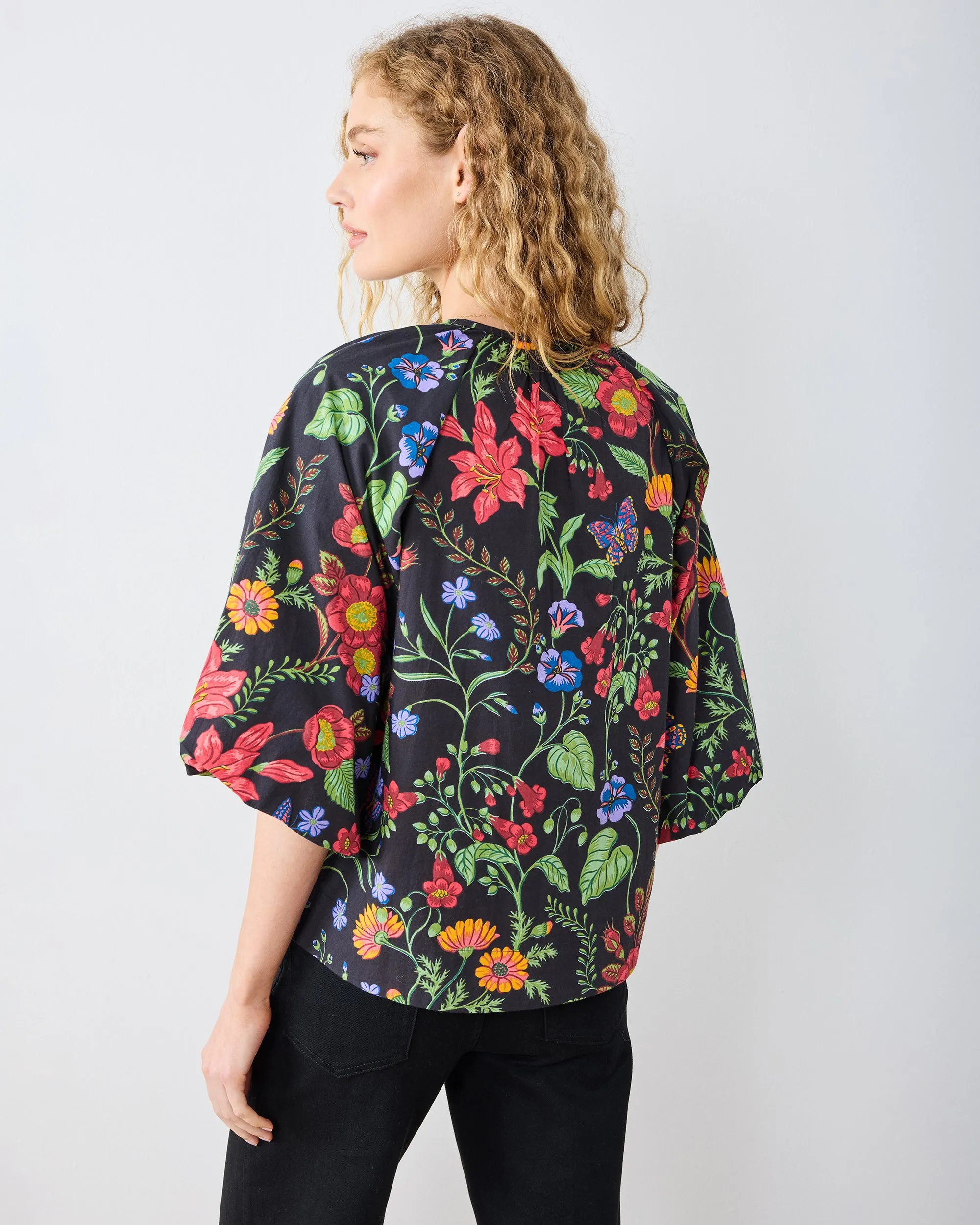 Moonlit Botanical - Blair Blouse - Ink sold by Printfresh product image thumbnail 5