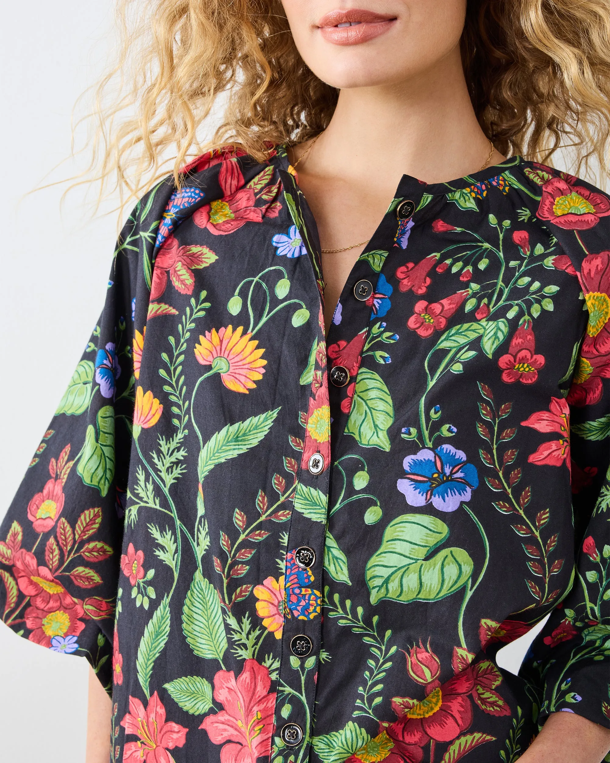 Moonlit Botanical - Blair Blouse - Ink sold by Printfresh product image thumbnail 3