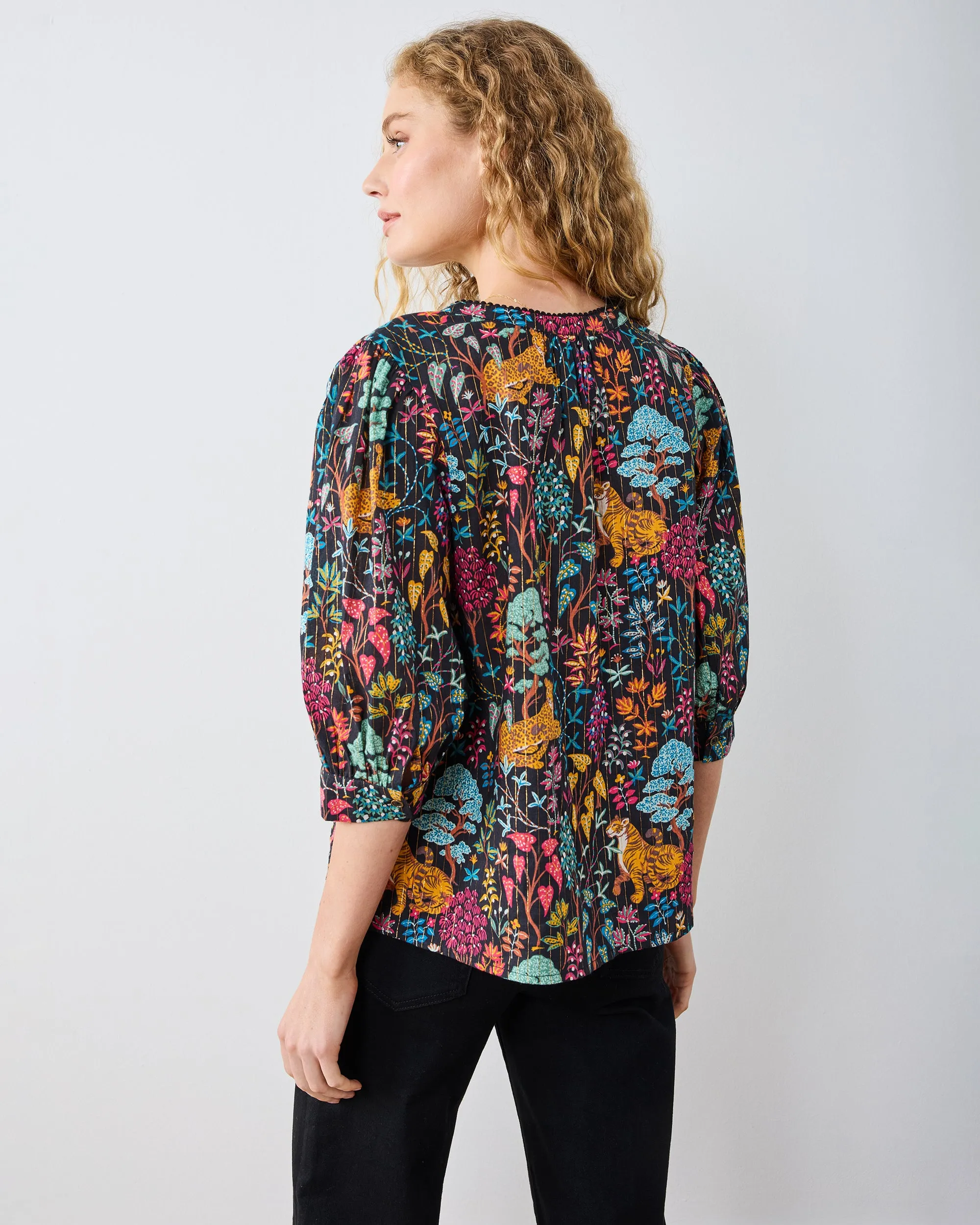 Garden Managerie - Juno Blouse - Ink sold by Printfresh product image thumbnail 5