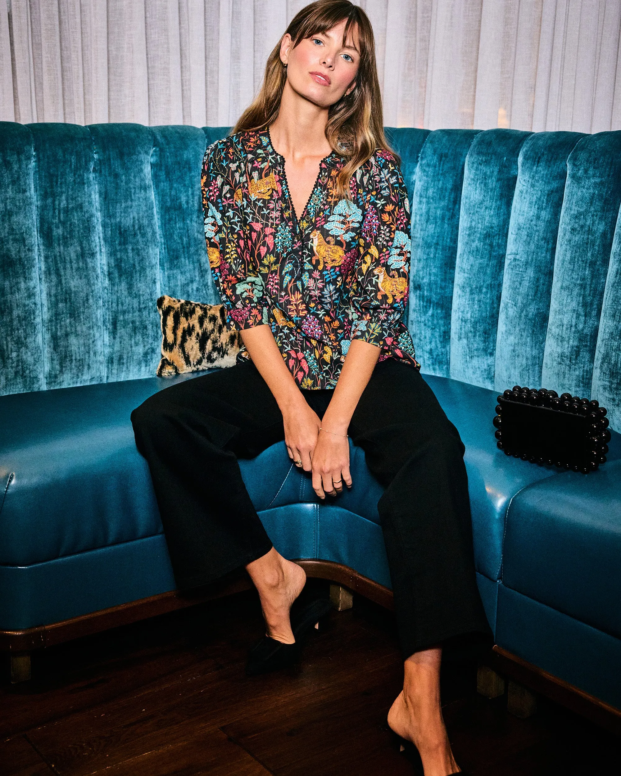 Garden Managerie - Juno Blouse - Ink sold by Printfresh product image thumbnail 3