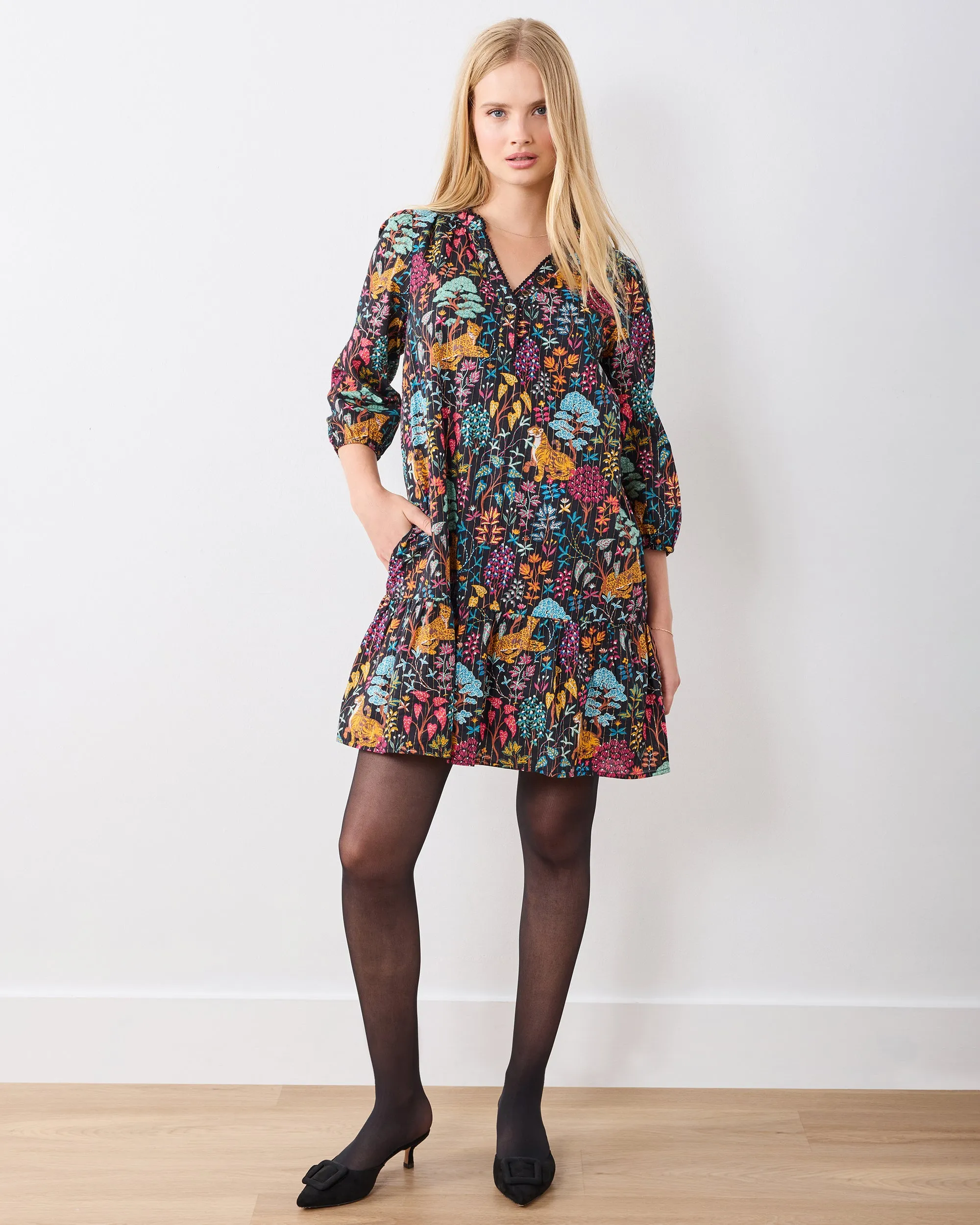Garden Menagerie - Charlie Dress - Ink sold by Printfresh product image thumbnail 2