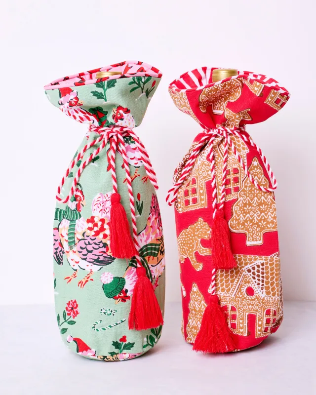 Gingerbread Party & Holiday Hens - Wine Bag Bundle - Multi sold by Printfresh