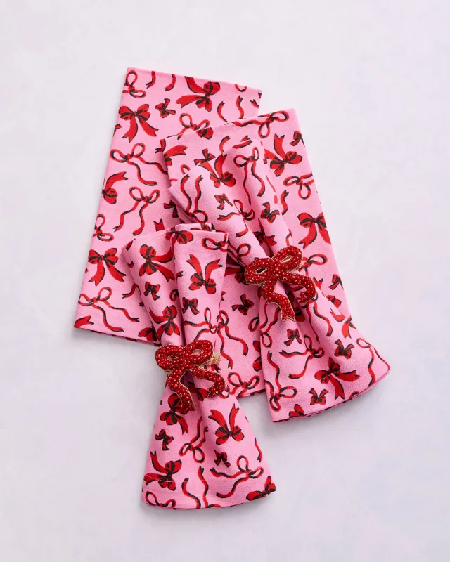 Red Ribbons - Tablescape Bundle - Pink Tinsel sold by Printfresh