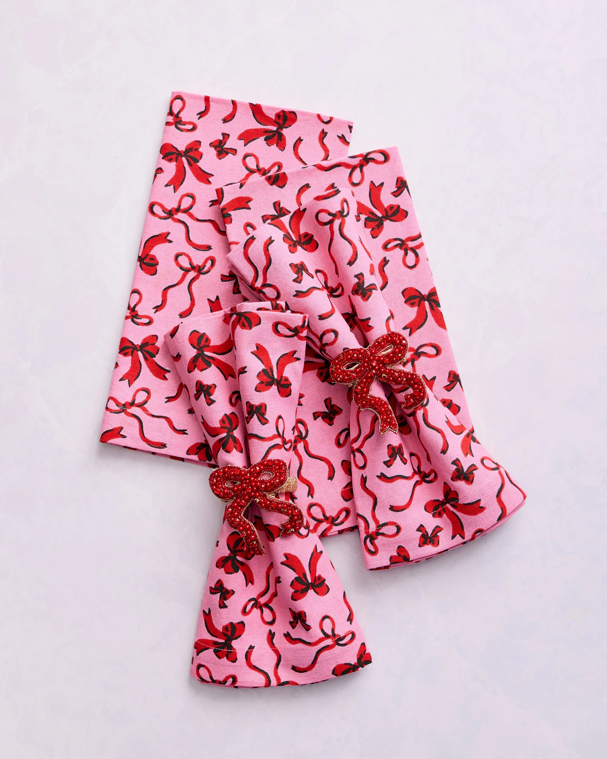 Red Ribbons - Tablescape Bundle - Pink Tinsel sold by Printfresh