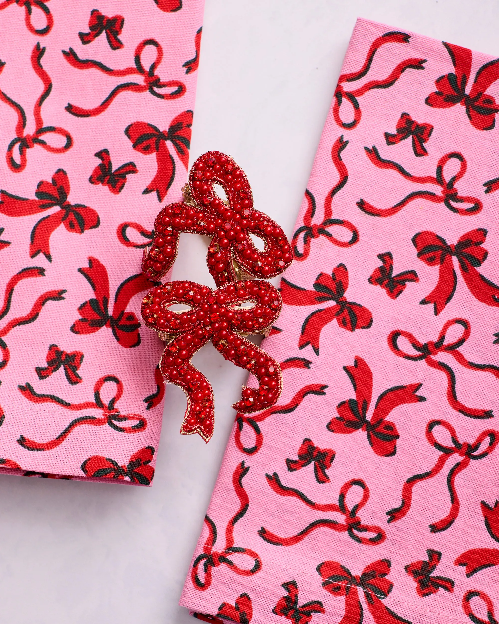 Red Ribbons - Tablescape Bundle - Pink Tinsel sold by Printfresh product image thumbnail 2