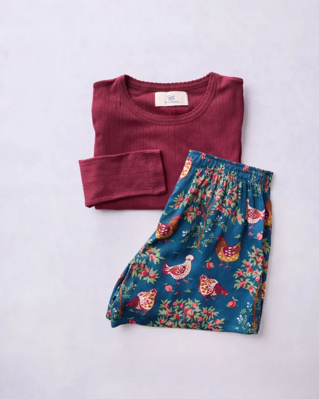 Hen House - Eco Satin Boyfriend Boxers & Pointelle Bundle - Multi sold by Printfresh