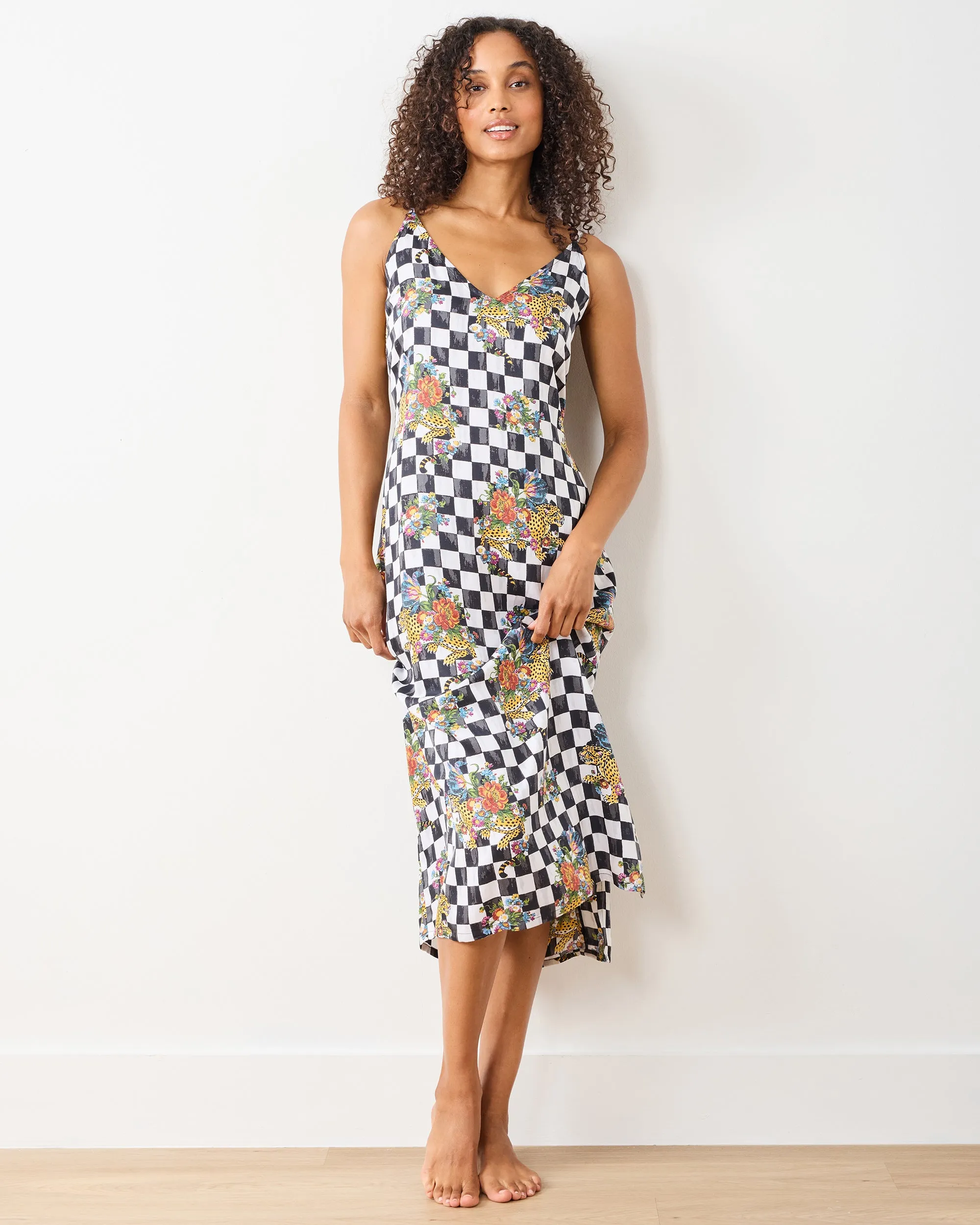 Courtly Check Bagheera - Eco Satin Chic to Sleep Nightie - Floral sold by Printfresh product image thumbnail 2