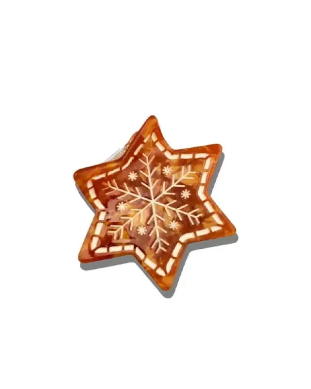 Gingerbread - Hand Painted Gingerbread Claw Hair Clip sold by Printfresh