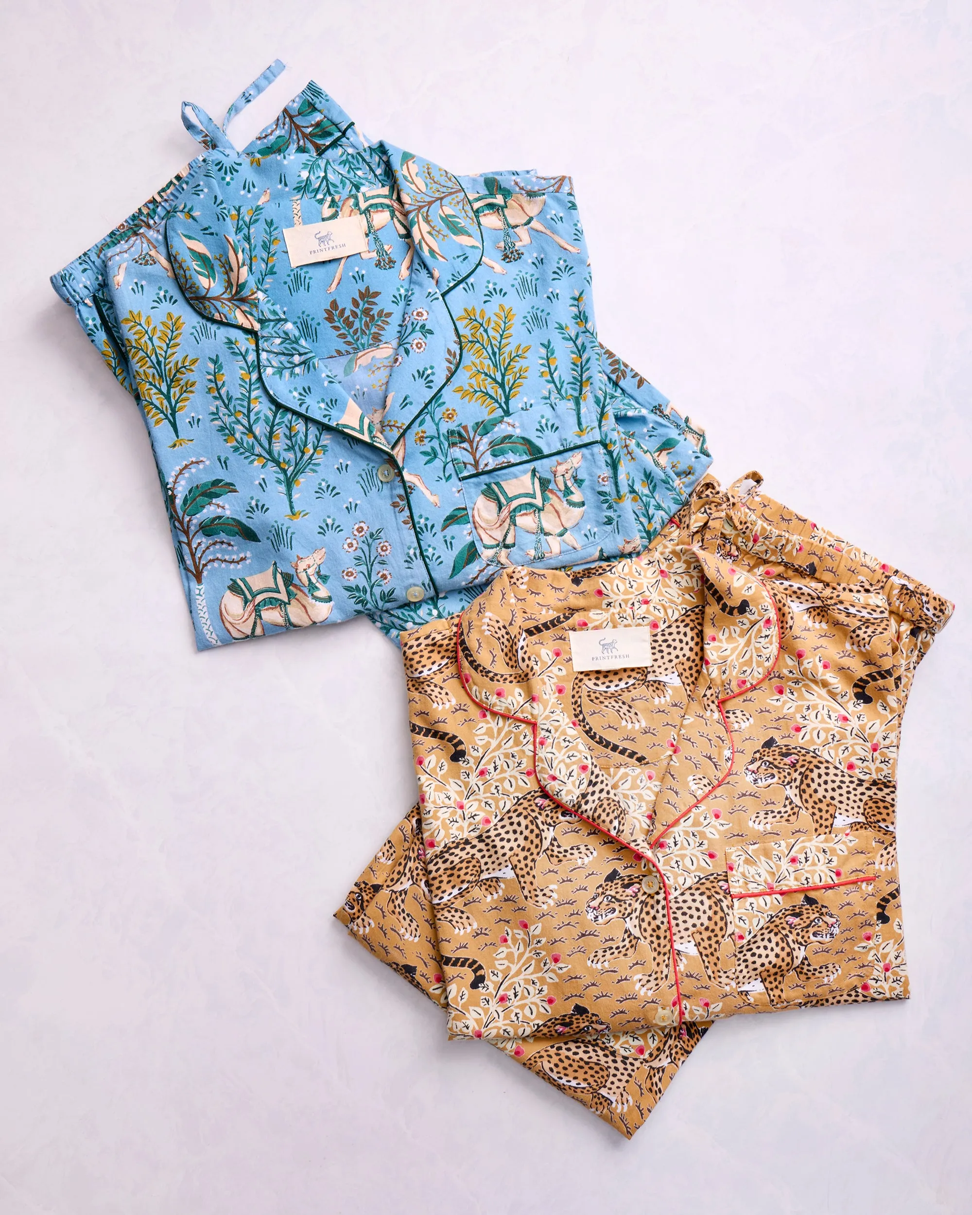 Bagheera & Camel's Courtyard - Lightweight Flannel PJ Set Bundle - Multi sold by Printfresh