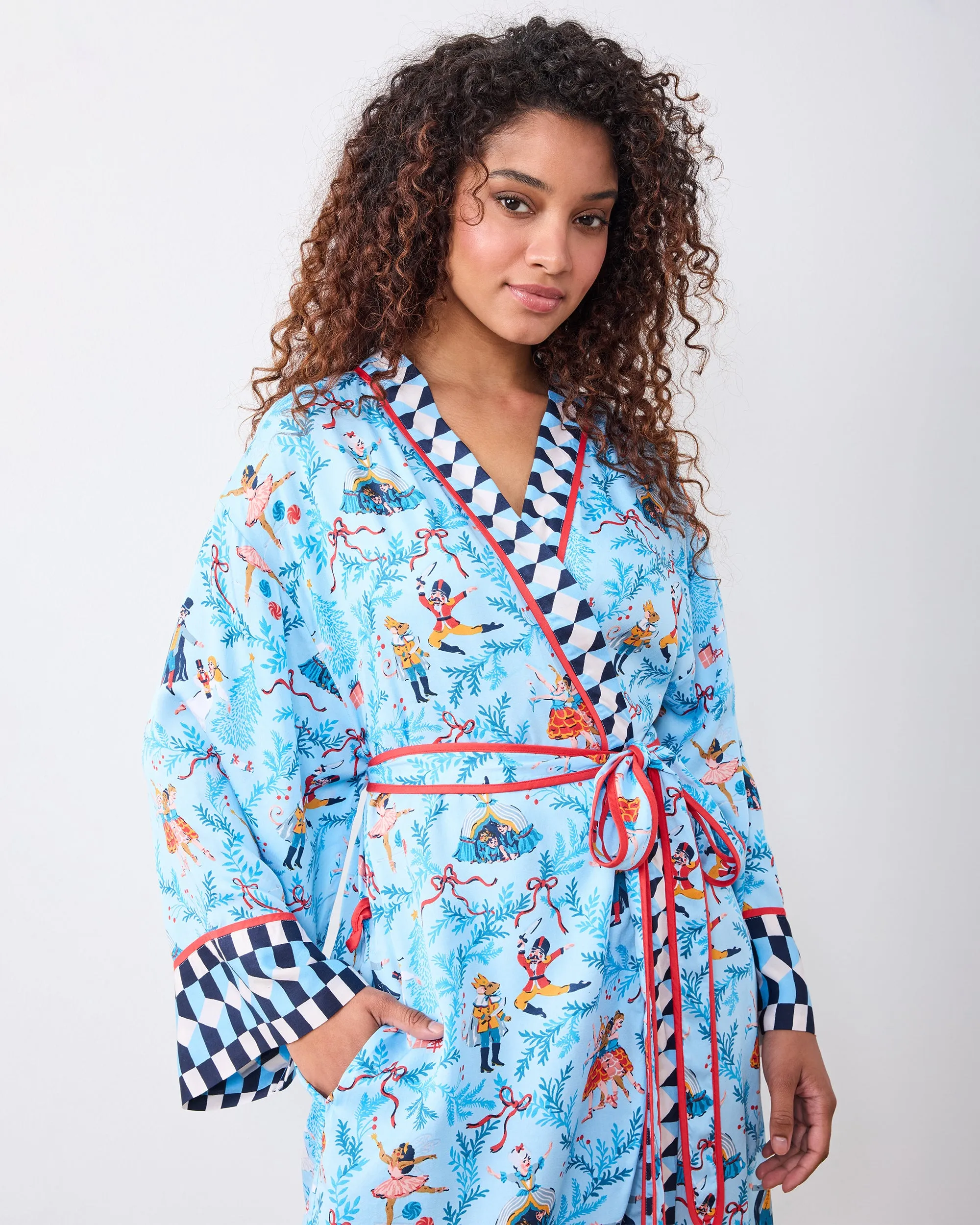 Nutcracker Dreams - Eco Satin Robe - Blue Slipper sold by Printfresh