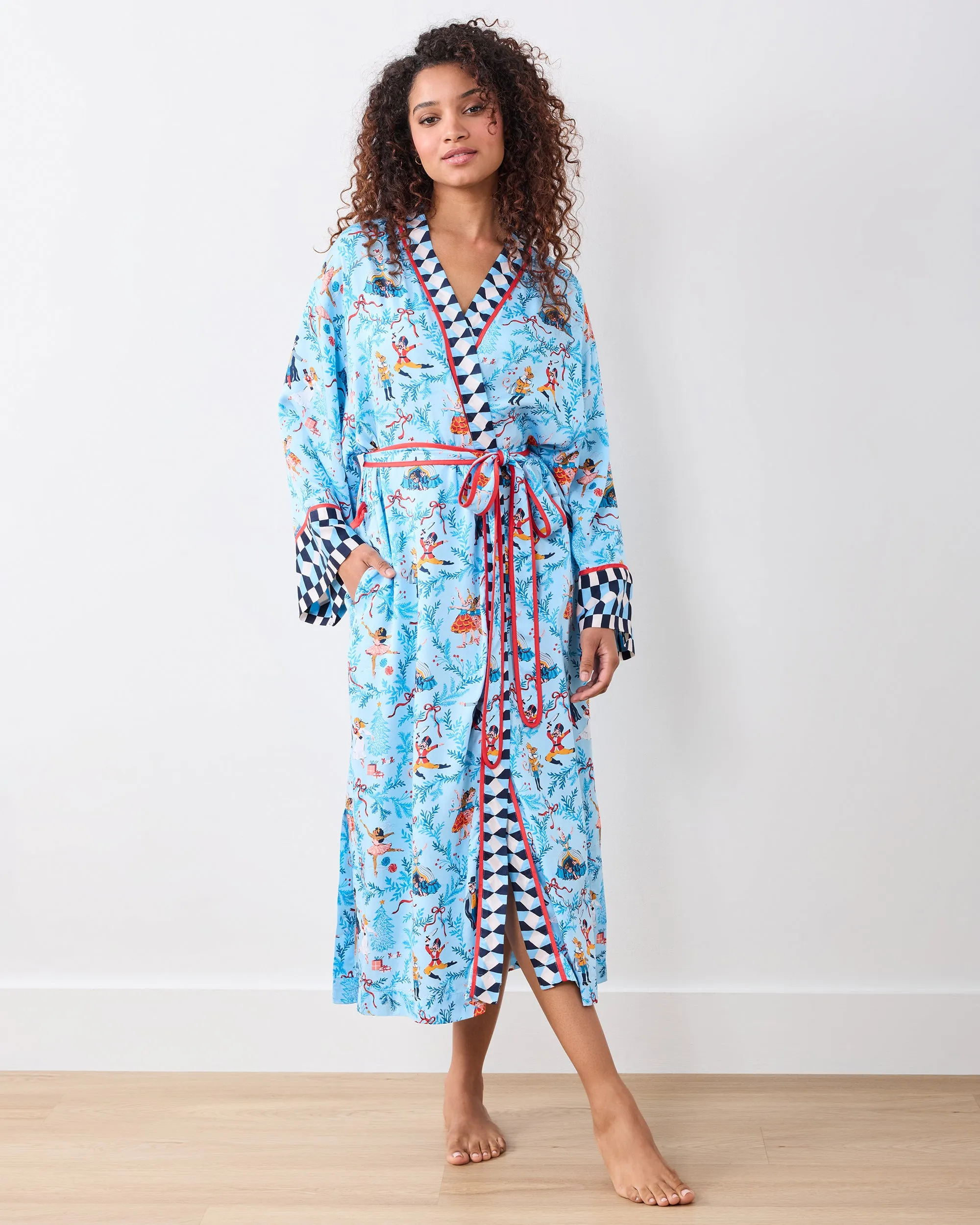 Nutcracker Dreams - Eco Satin Robe - Blue Slipper sold by Printfresh product image thumbnail 3