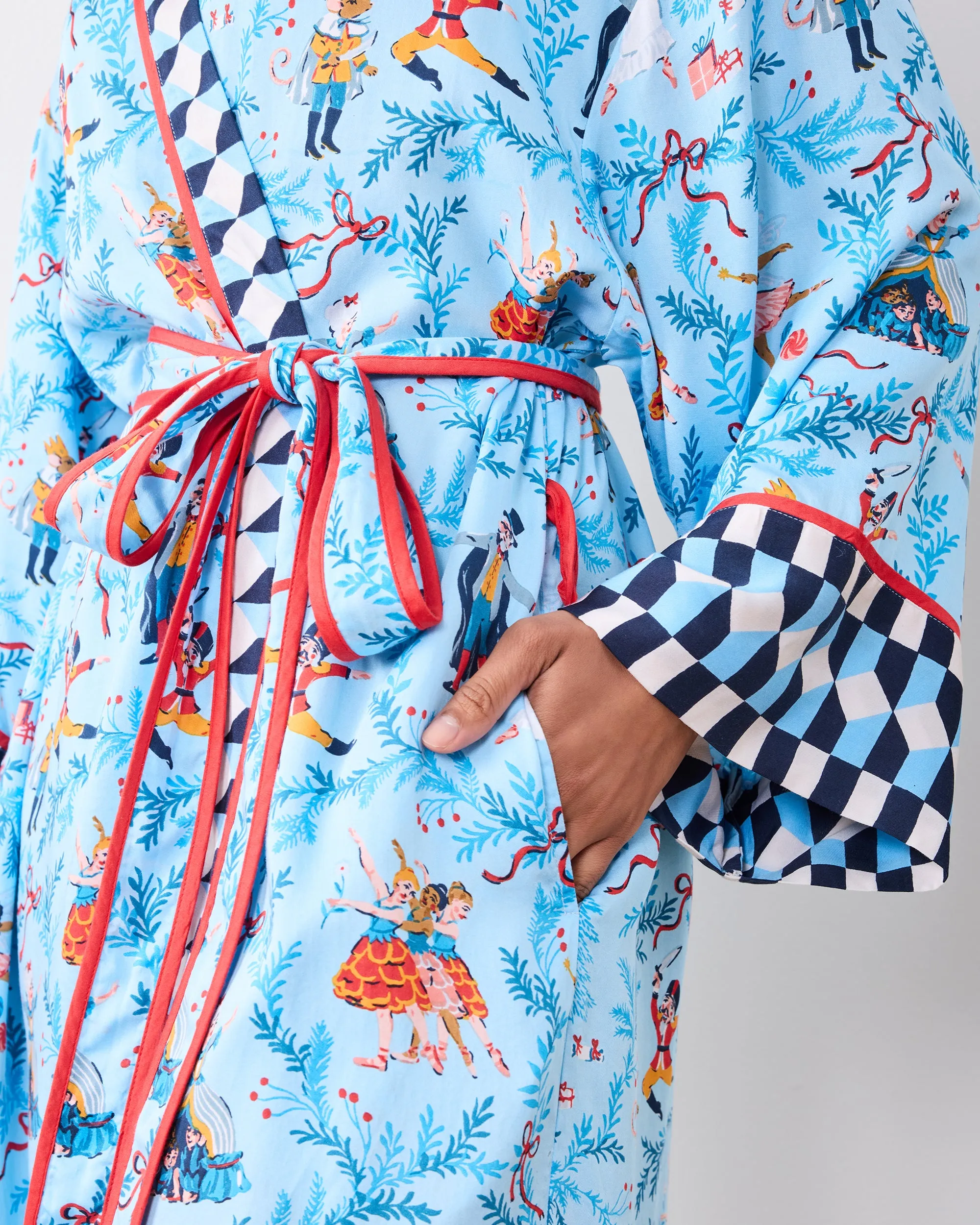 Nutcracker Dreams - Eco Satin Robe - Blue Slipper sold by Printfresh product image thumbnail 2