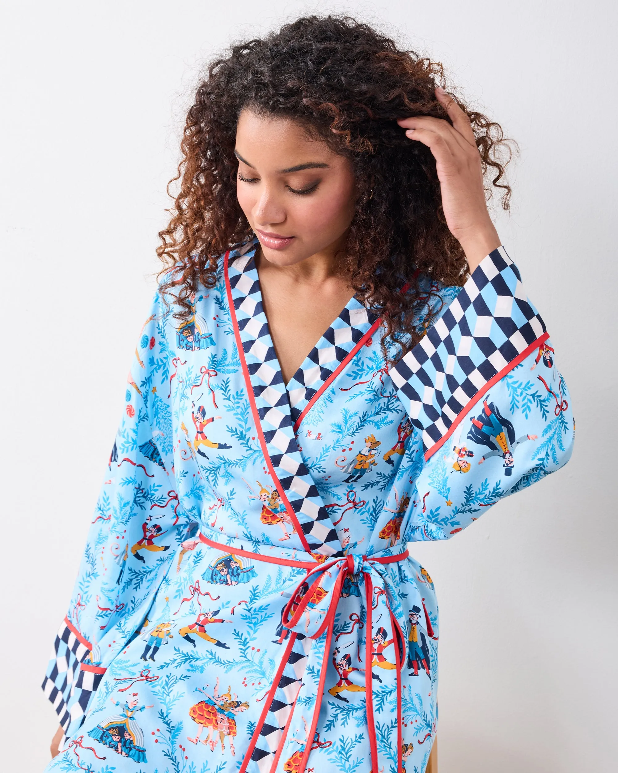 Nutcracker Dreams - Eco Satin Robe - Blue Slipper sold by Printfresh product image thumbnail 5