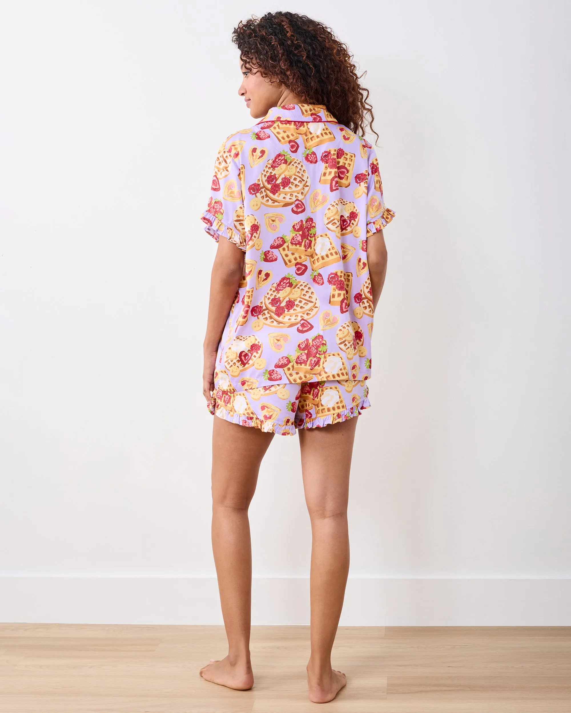 Waffles In Bed - Eco Satin Ruffle Set - Lavendar sold by Printfresh product image thumbnail 4