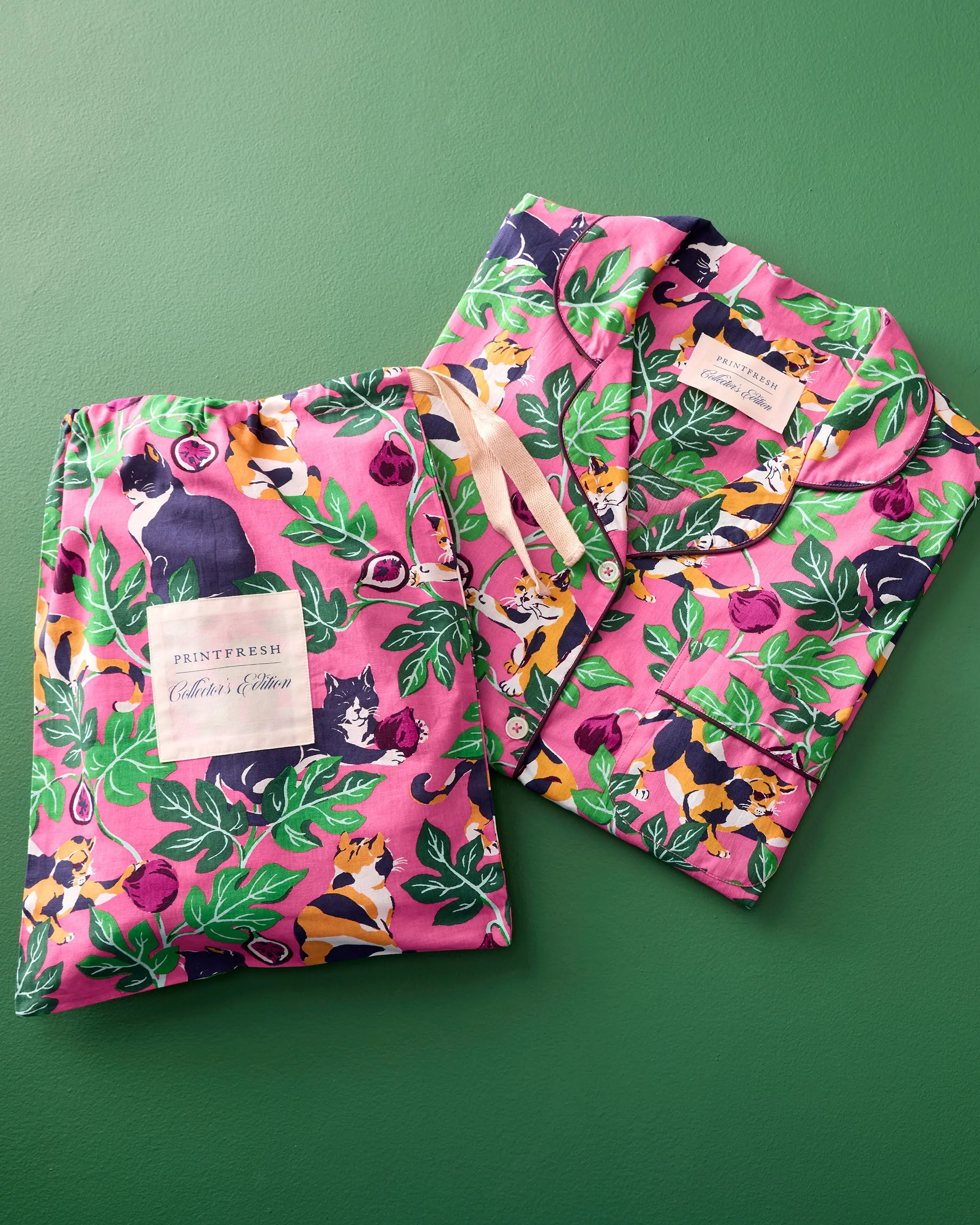 Figs & Felines - Short PJ Set - Sweet Pink sold by Printfresh product image thumbnail 2