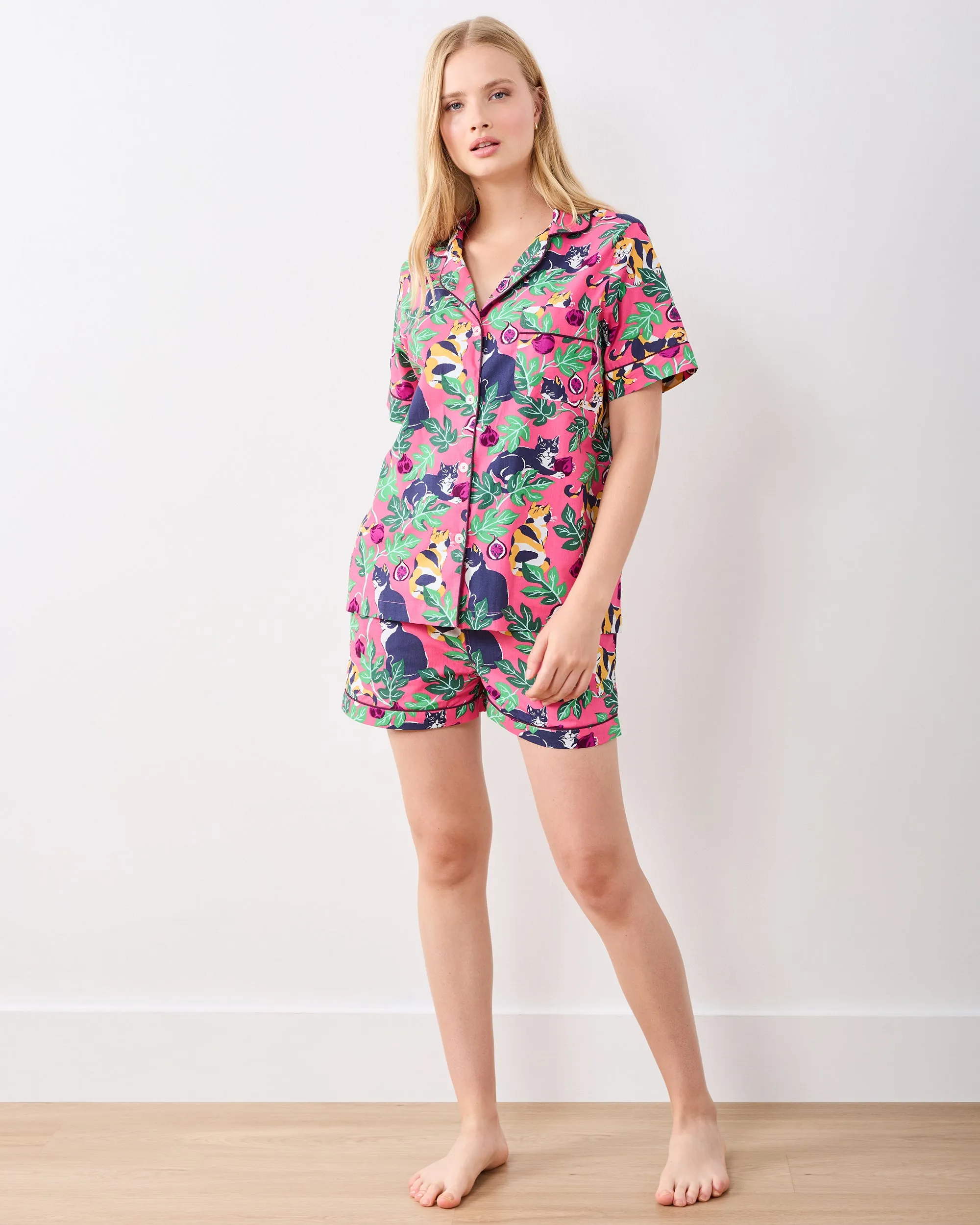 Figs & Felines - Short PJ Set - Sweet Pink sold by Printfresh product image thumbnail 3