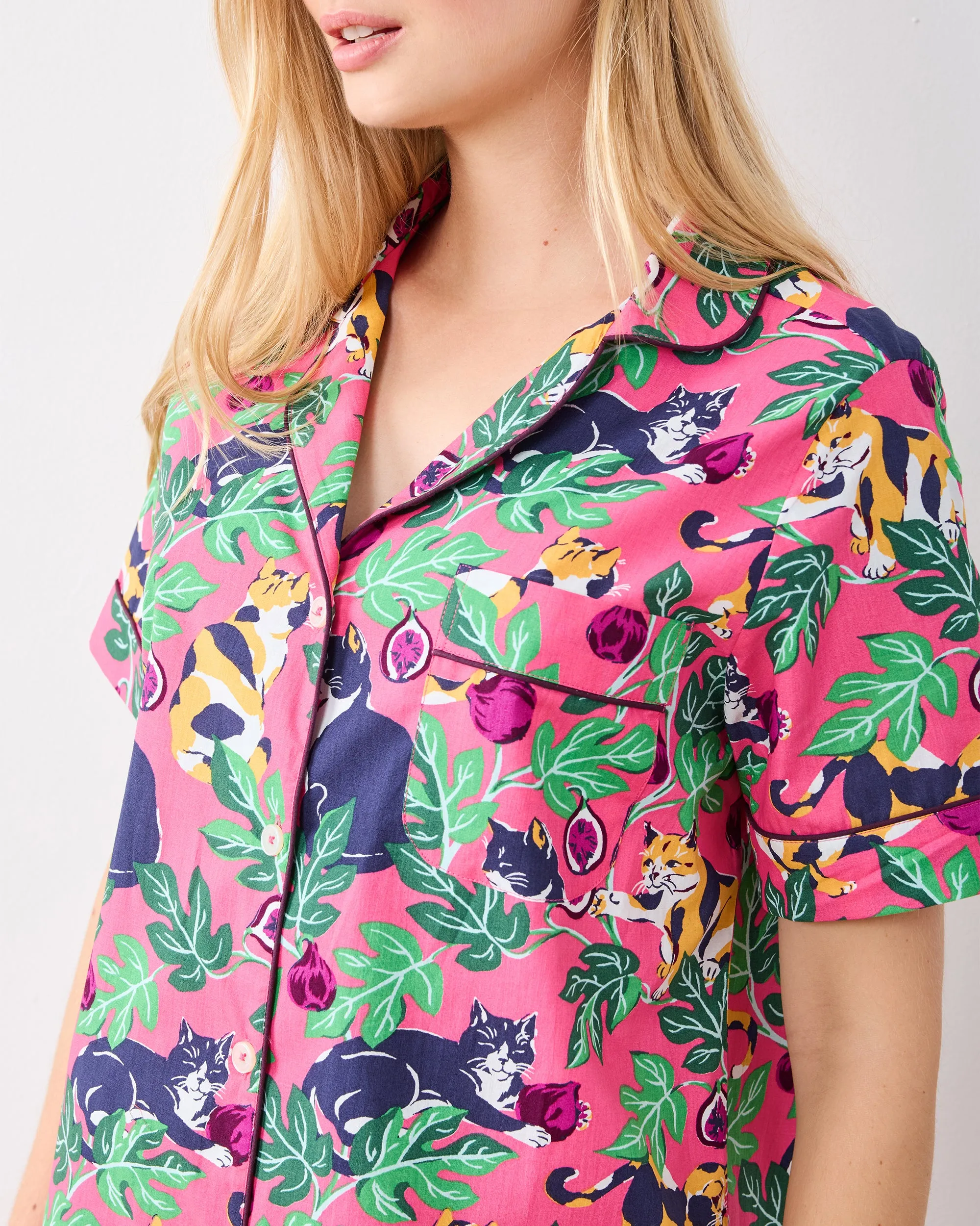 Figs & Felines - Short PJ Set - Sweet Pink sold by Printfresh product image thumbnail 4