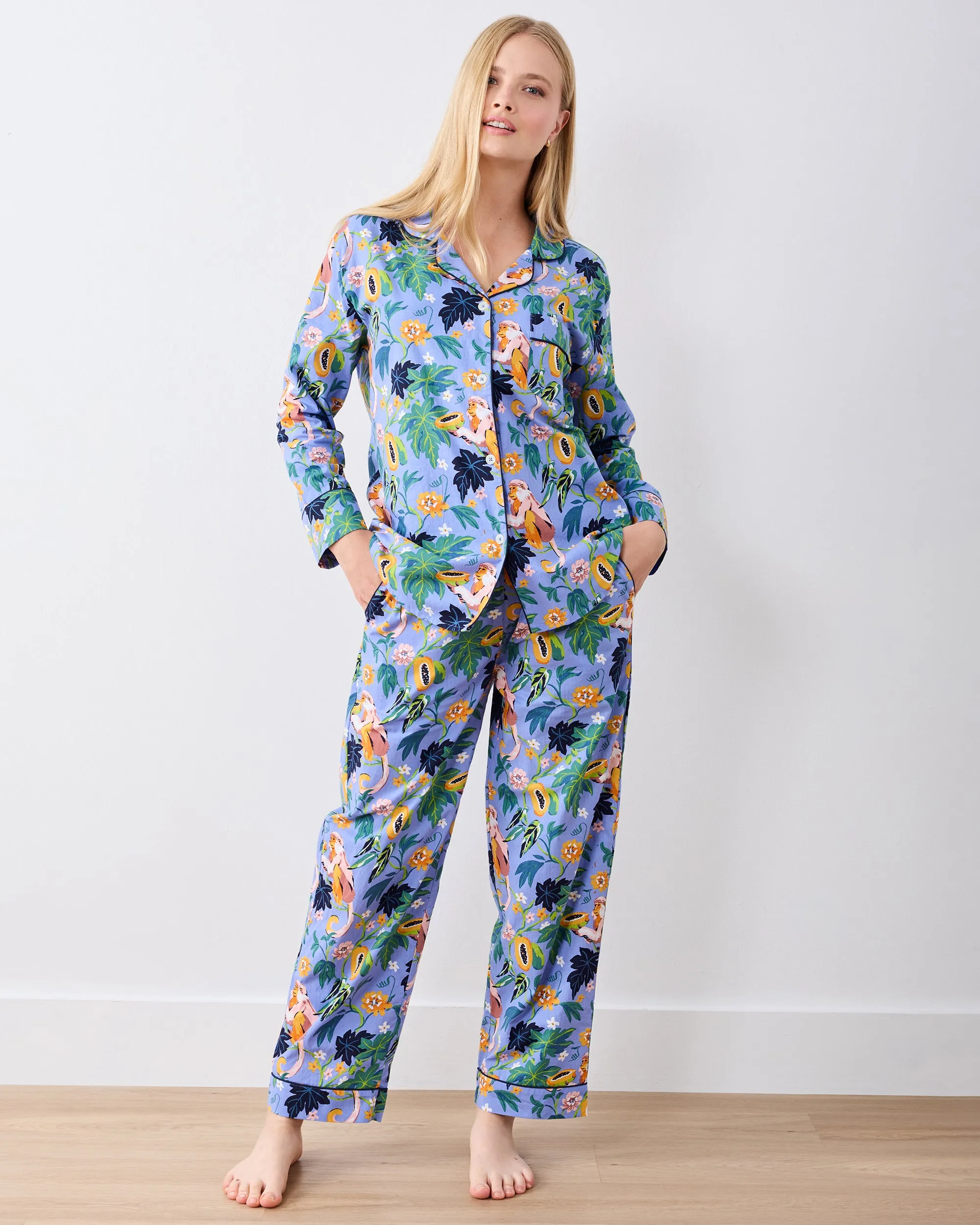 Papaya Paradise - Long PJ Set - Periwinkle sold by Printfresh product image thumbnail 4