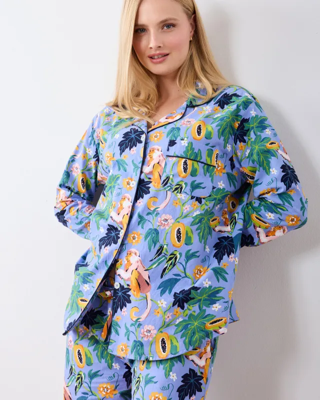Papaya Paradise -  Long PJ Set - Periwinkle sold by Printfresh