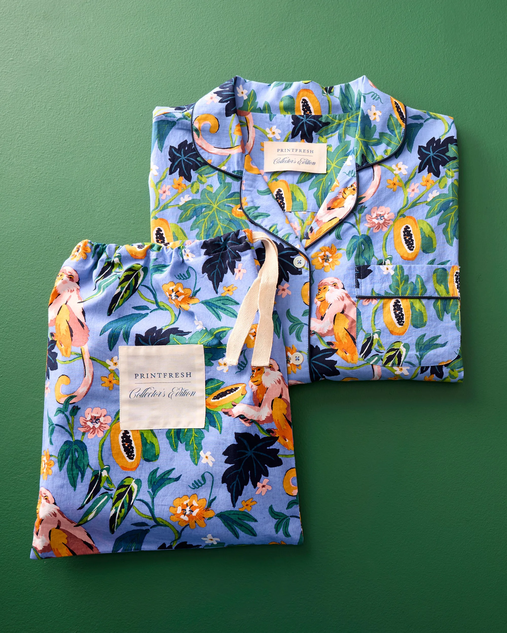 Papaya Paradise - Long PJ Set - Periwinkle sold by Printfresh product image thumbnail 3