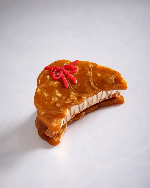 Brown Combo - Hand Painted Bow Croissant Claw Hair Clip - Solar Eclipse sold by Printfresh