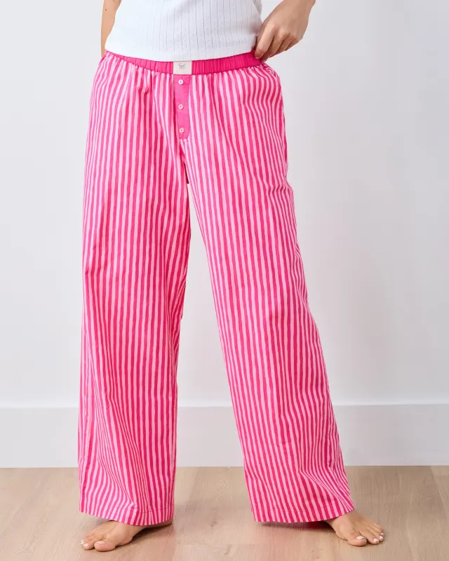 Pink Stripe - Nola PJ Pants - Hot Pink sold by Printfresh