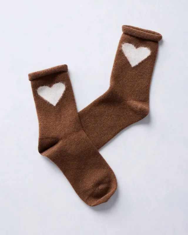 Hansel from Basel - Love Cashmere Crew Sock - Brown sold by Printfresh