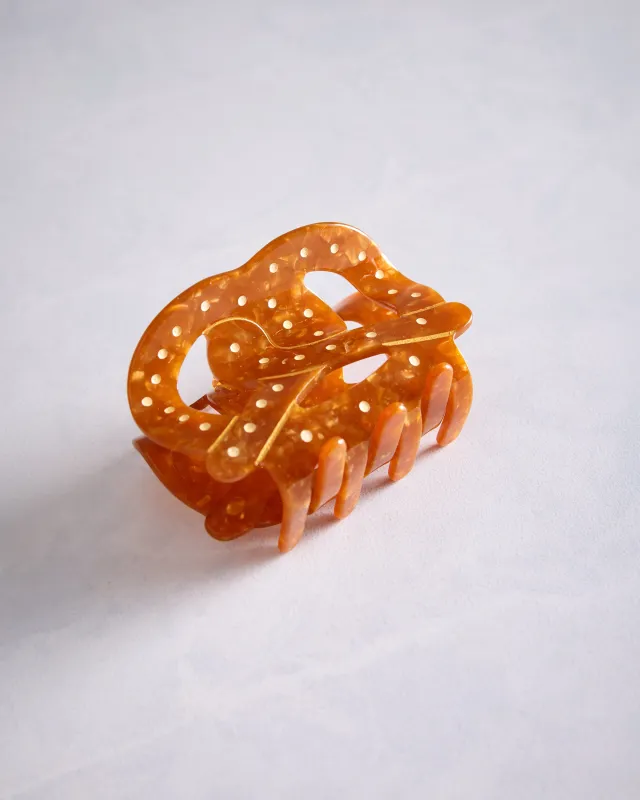 Brown Combo - Hand Painted Pretzel Hair Claw Clip - Solar Eclipse sold by Printfresh