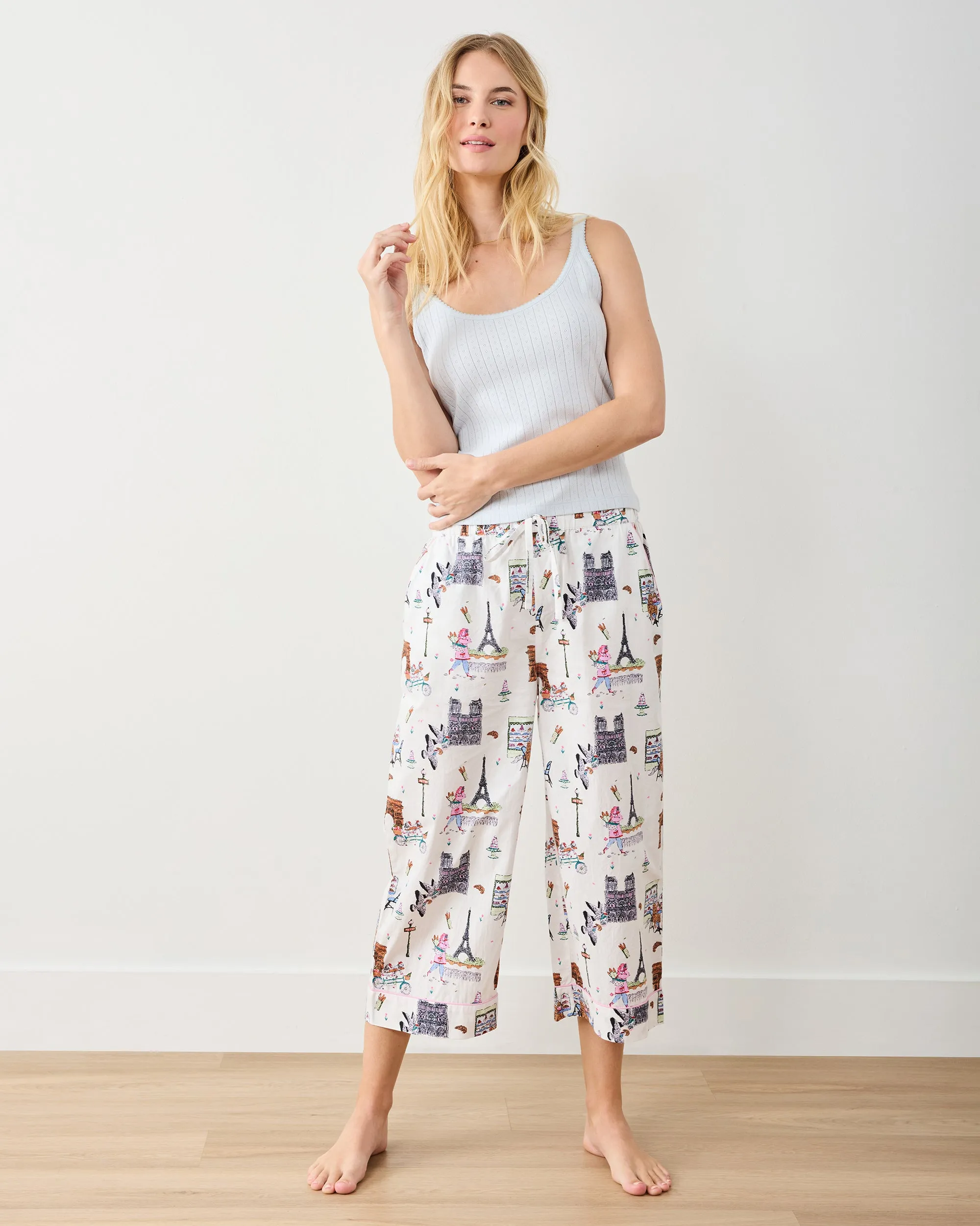Paris Getaway - Cropped PJ Pant - Cloud sold by Printfresh product image thumbnail 2
