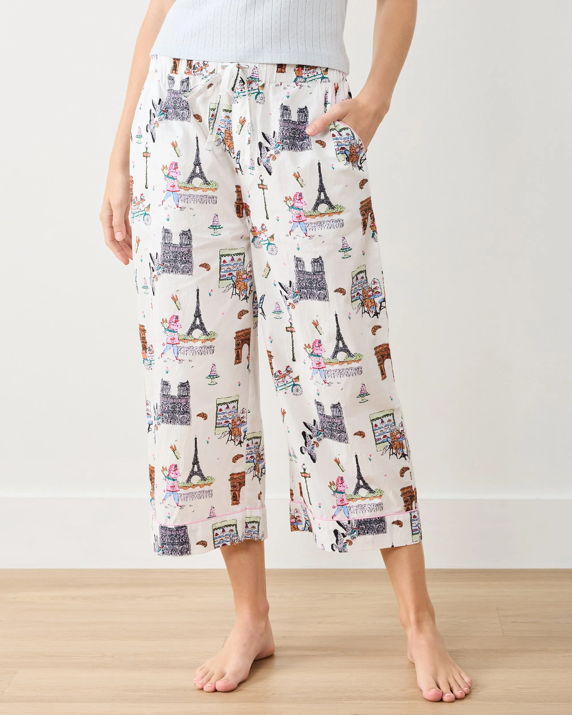 Paris Getaway - Cropped PJ Pant - Cloud sold by Printfresh