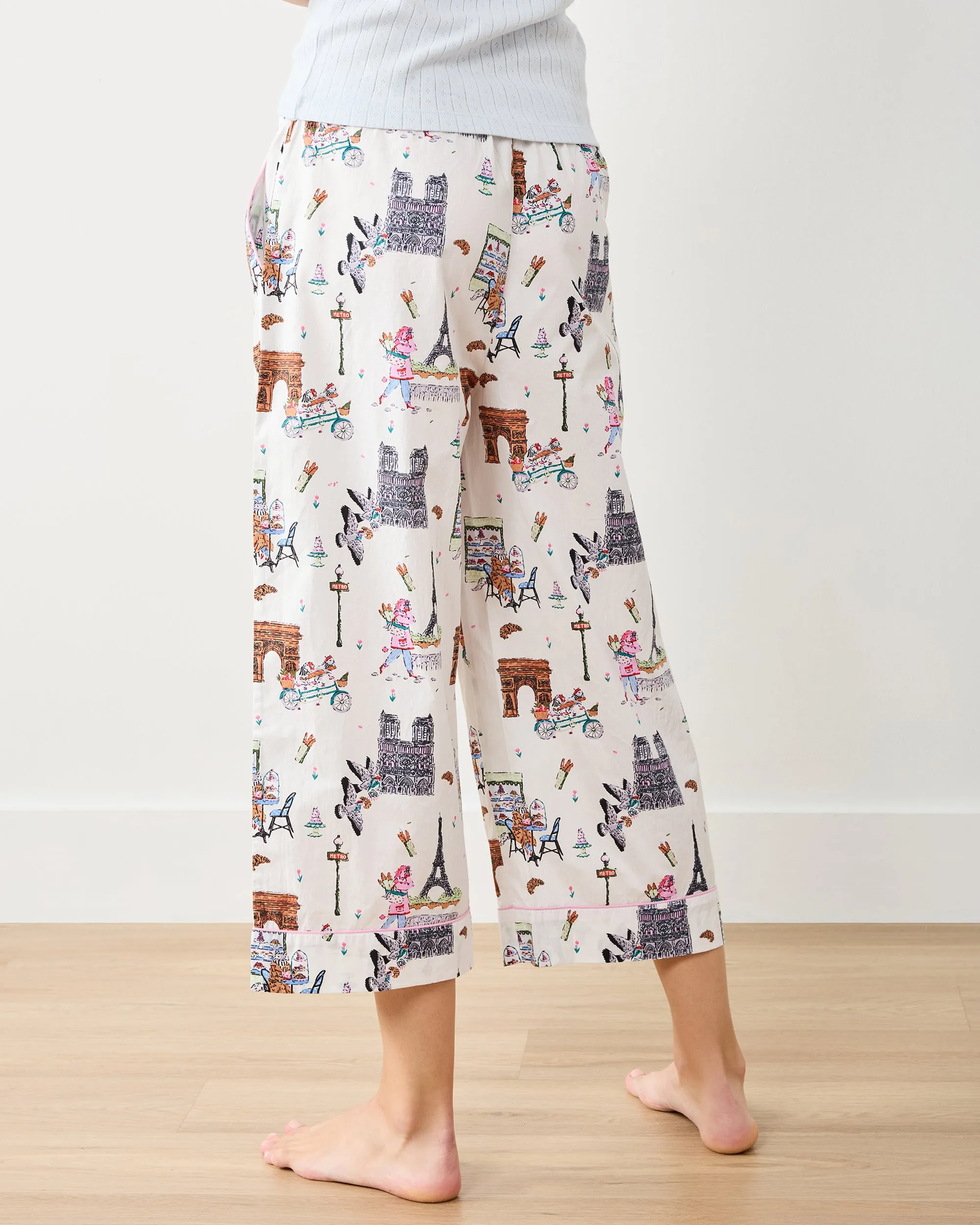 Paris Getaway - Cropped PJ Pant - Cloud sold by Printfresh product image thumbnail 4