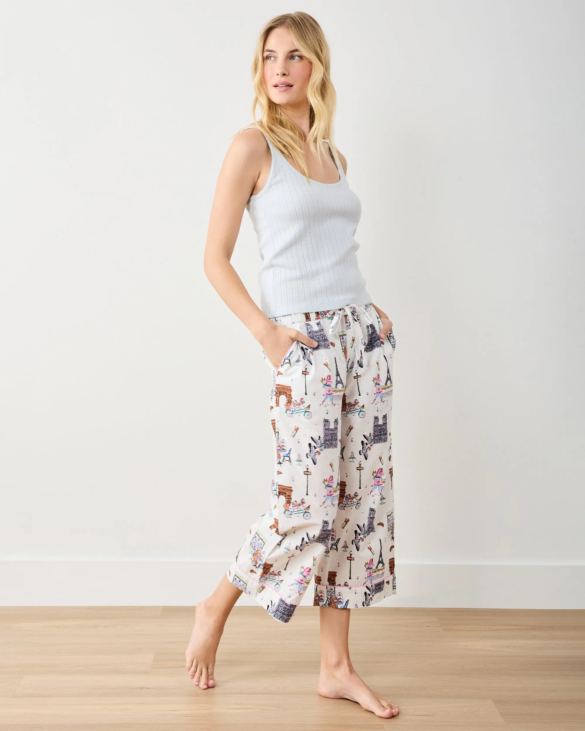 Paris Getaway - Cropped PJ Pant - Cloud sold by Printfresh product image thumbnail 5