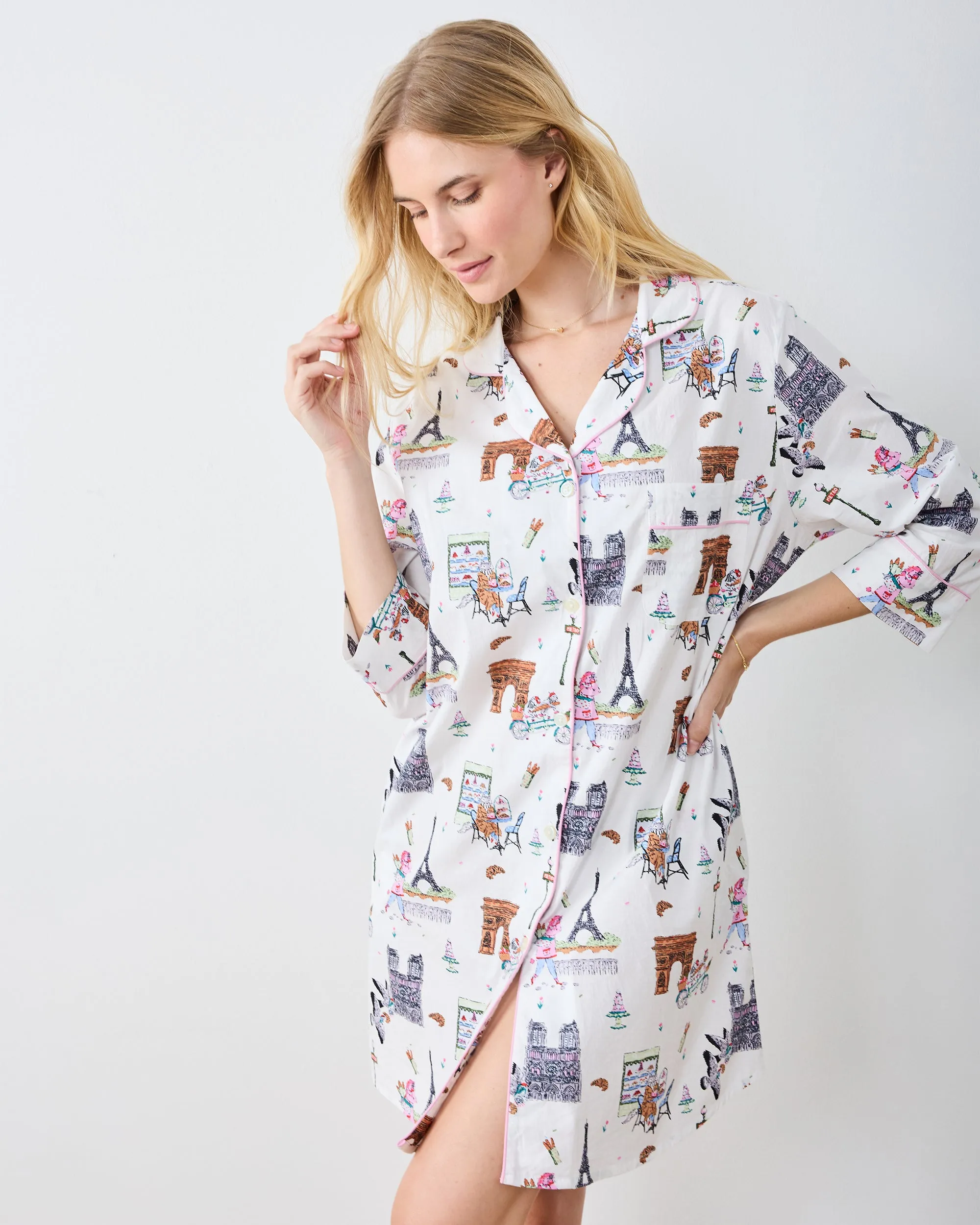 Paris Getaway - Sleep Shirt - Cloud sold by Printfresh product image thumbnail 3
