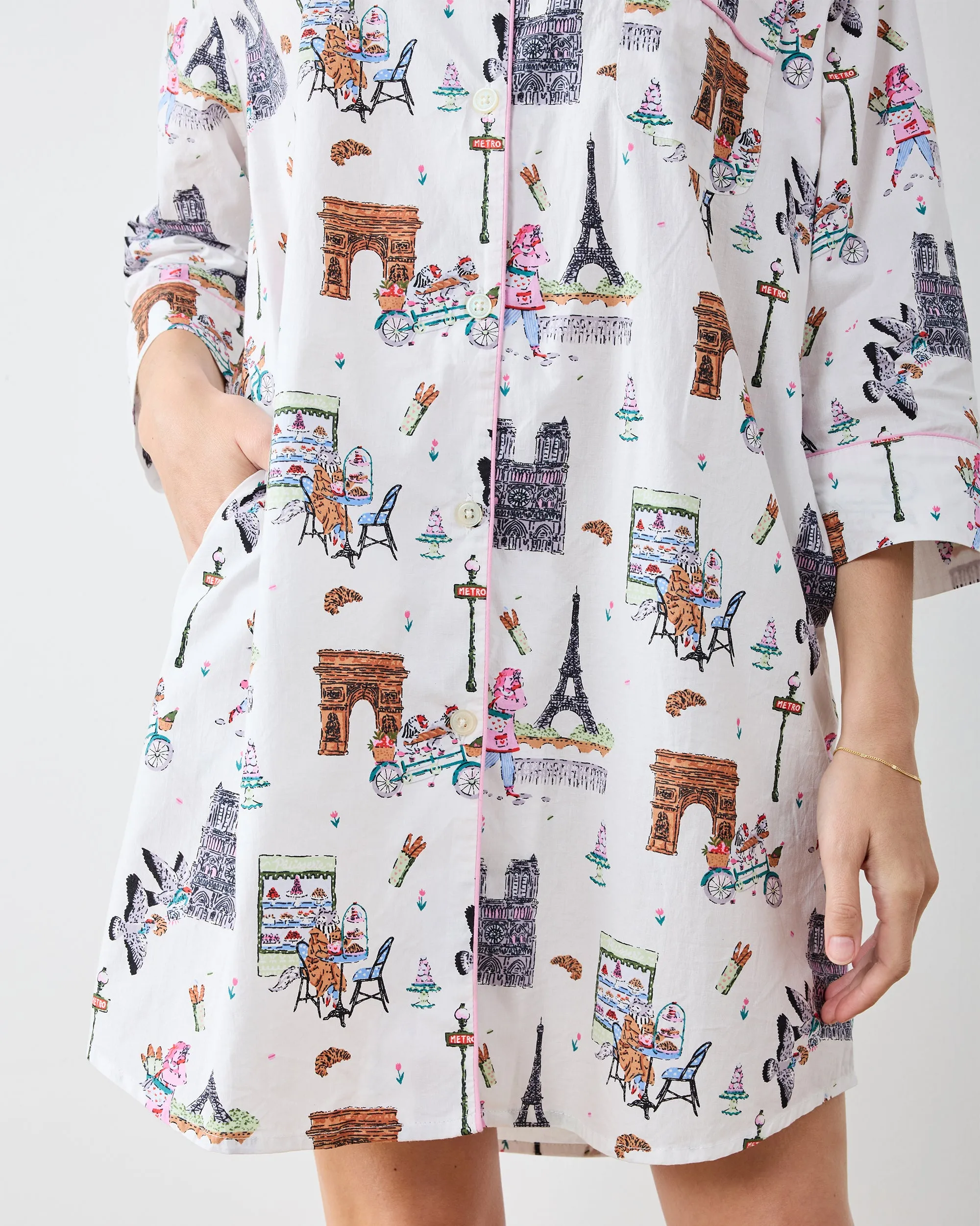 Paris Getaway - Sleep Shirt - Cloud sold by Printfresh product image thumbnail 4