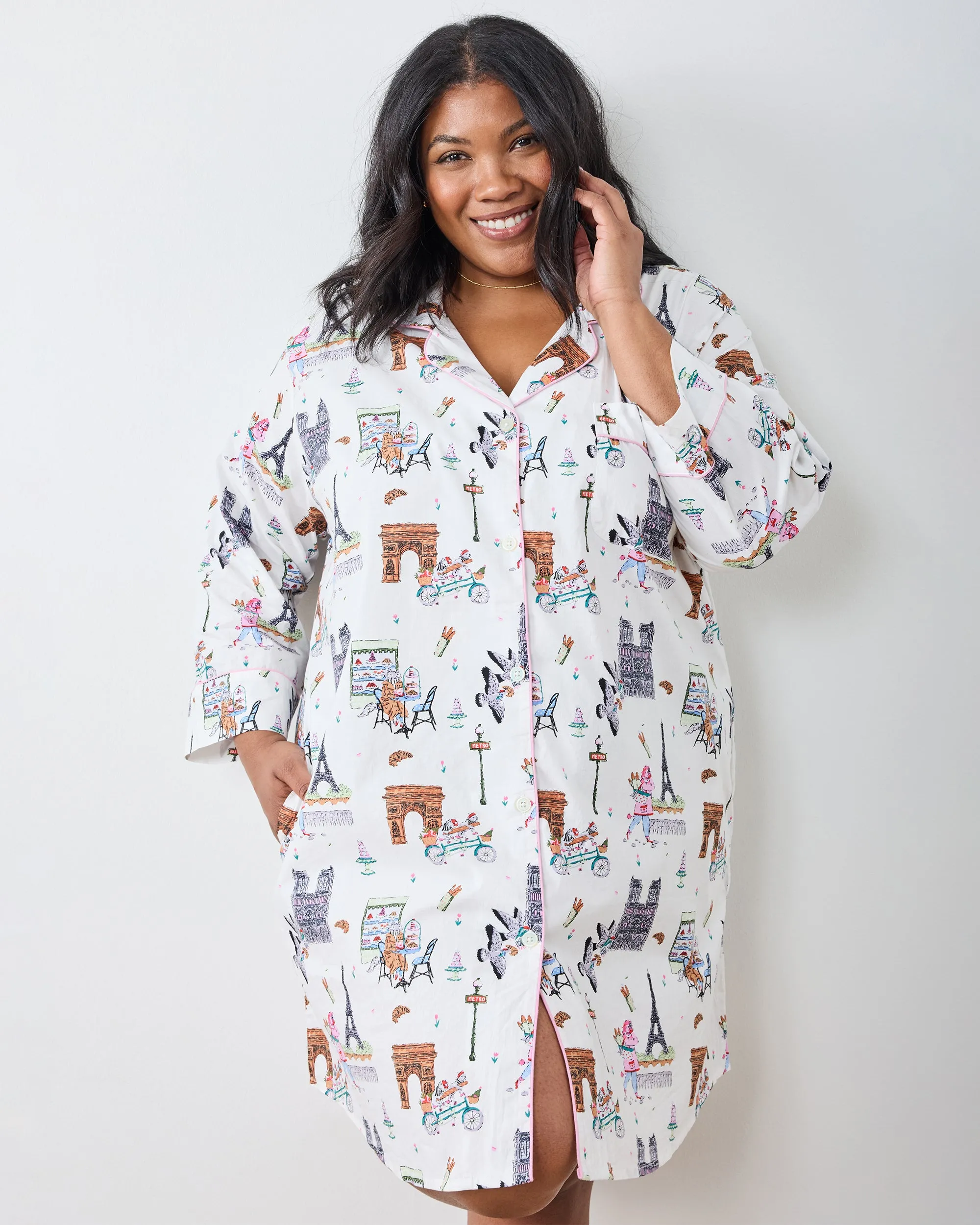 Paris Getaway - Sleep Shirt - Cloud sold by Printfresh