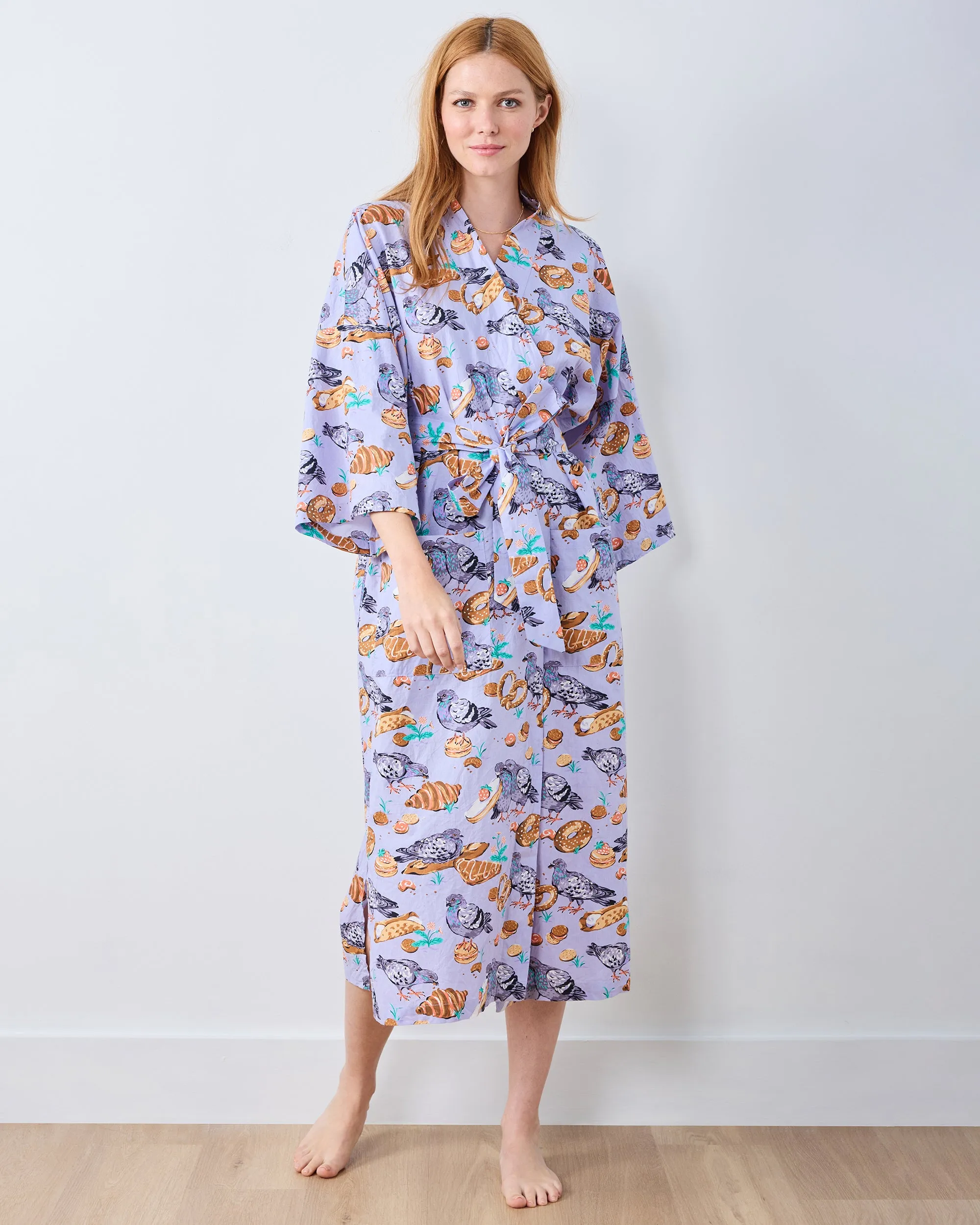 Peckish Pastries - Long Robe - Lavender Lovebird sold by Printfresh product image thumbnail 2