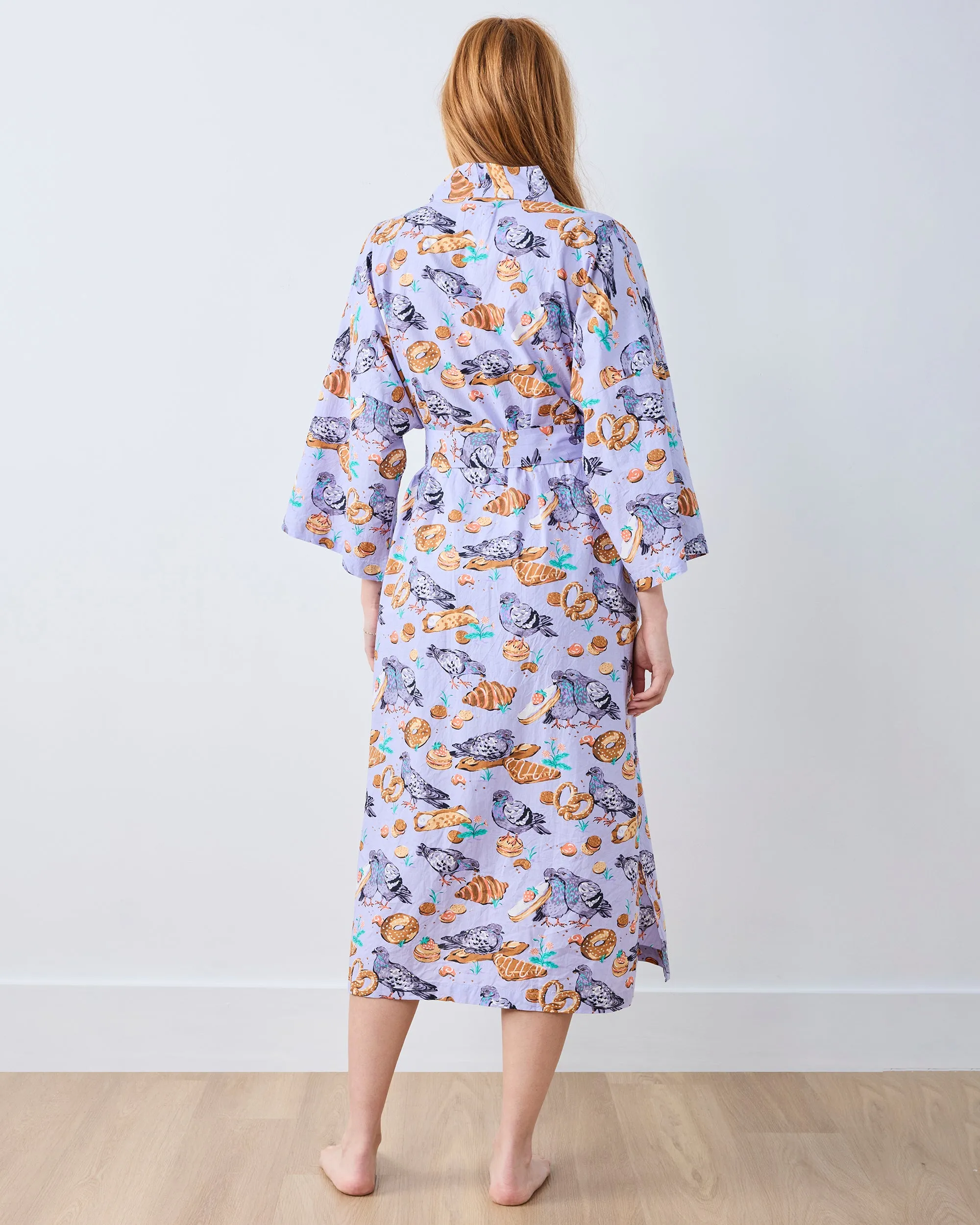 Peckish Pastries - Long Robe - Lavender Lovebird sold by Printfresh product image thumbnail 5