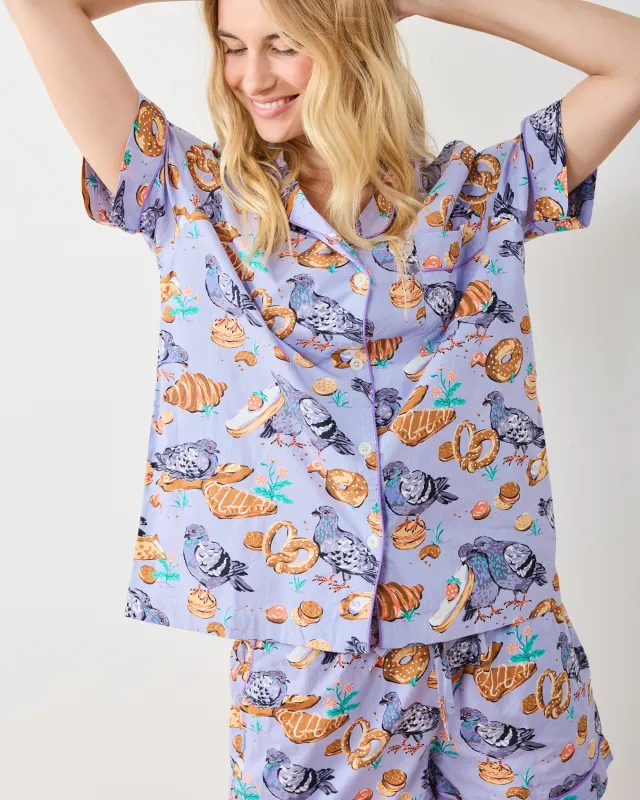 Peckish Pastries - Short PJ Set - Lavender Lovebird sold by Printfresh